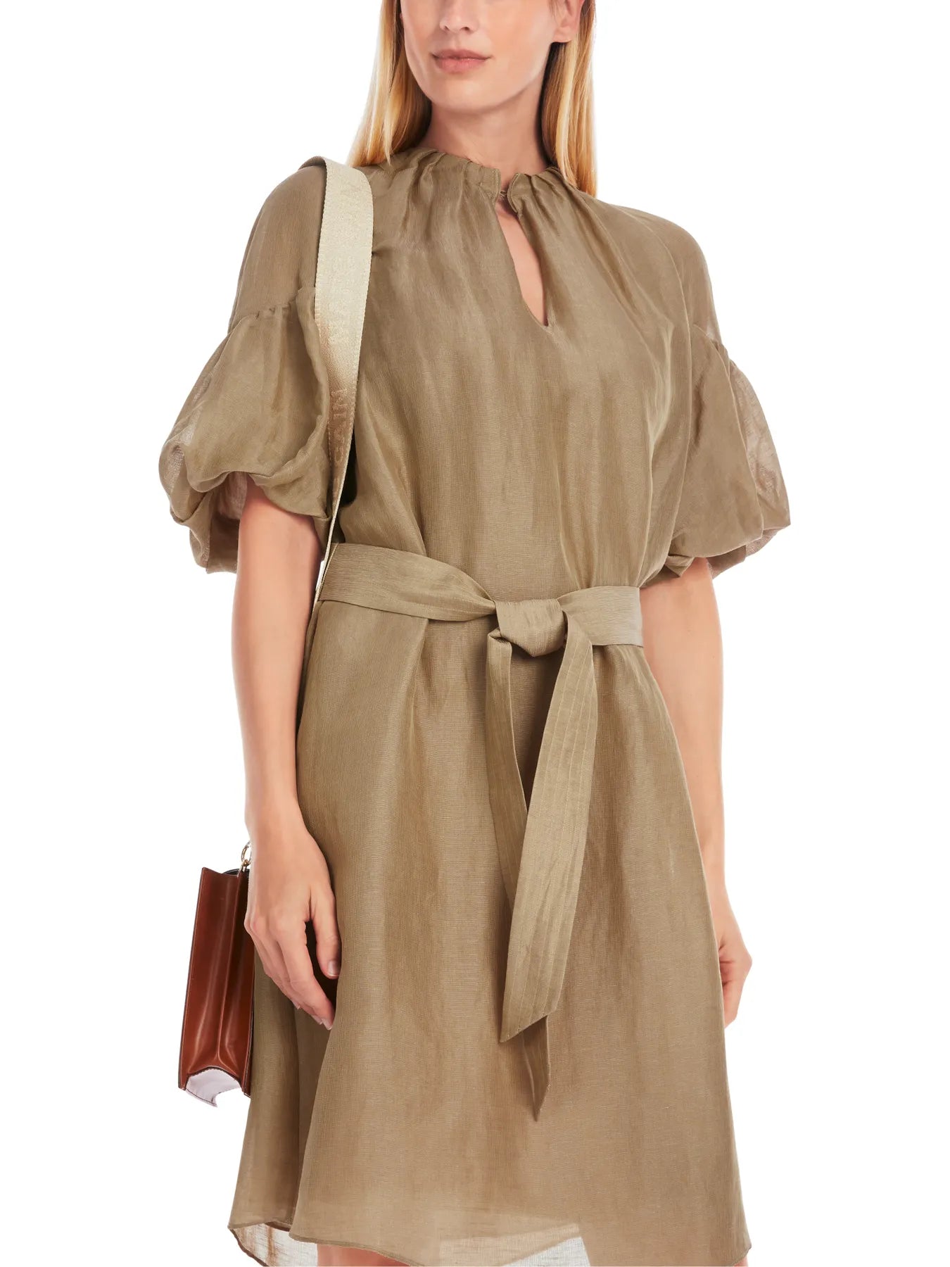 MARC CAIN YC 21.49 W86 Uni Mini Kleid mit Ballonärmeln Braun