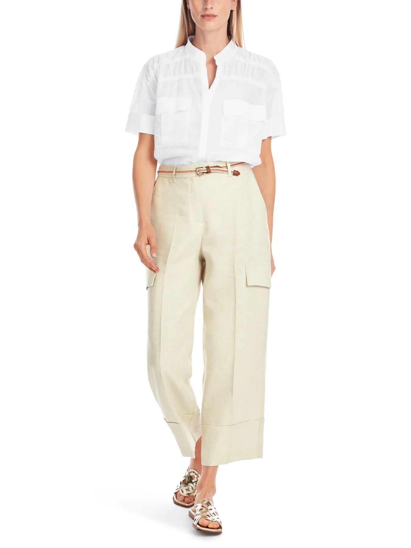 MARC CAIN
YC 51.40 W85 Semitransparente Bluse mit Smok Weiß