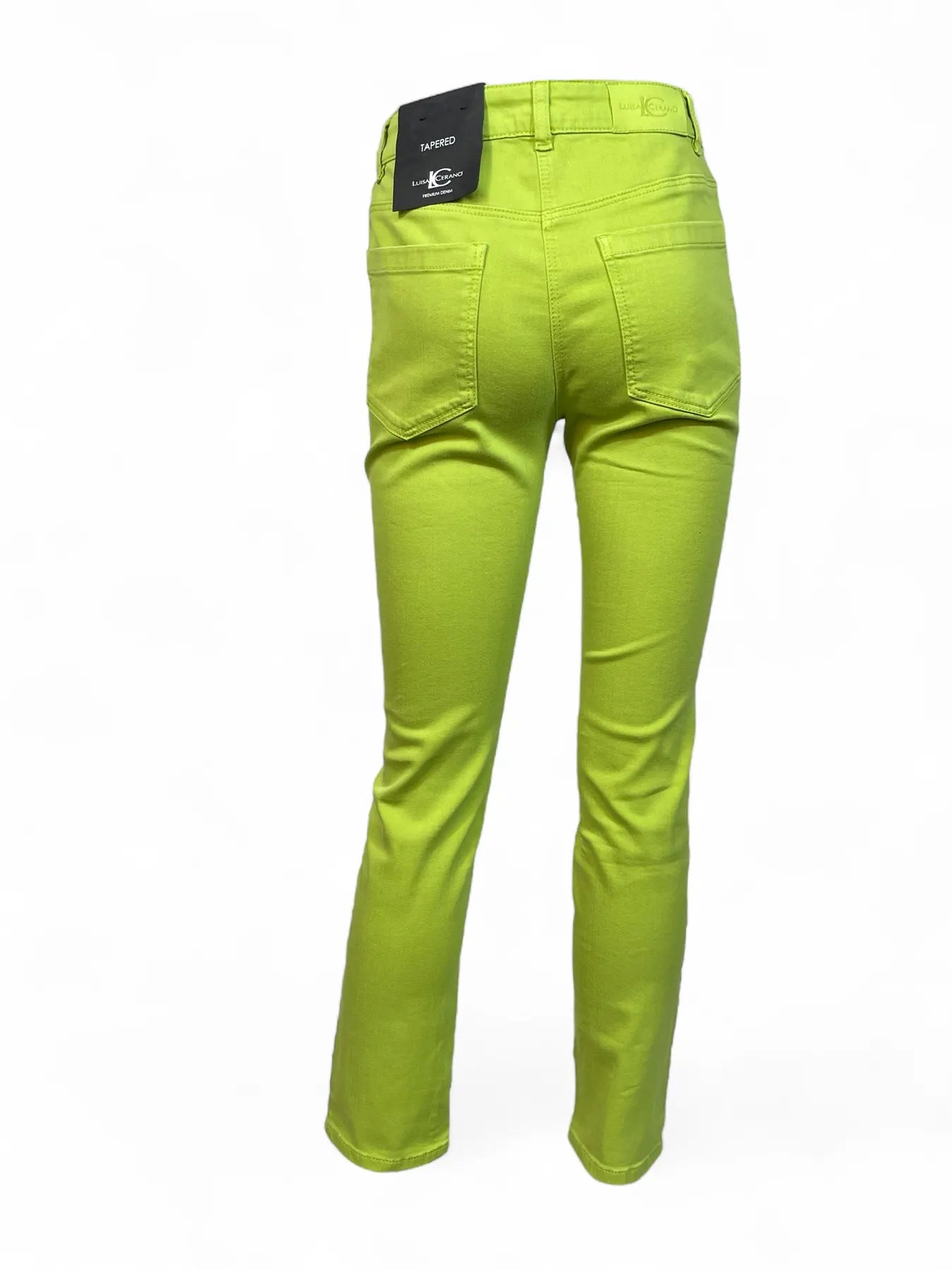 LUISA CERANO 617738/4162-0 Tapered-Colour-Denim Damen Jeans pea green