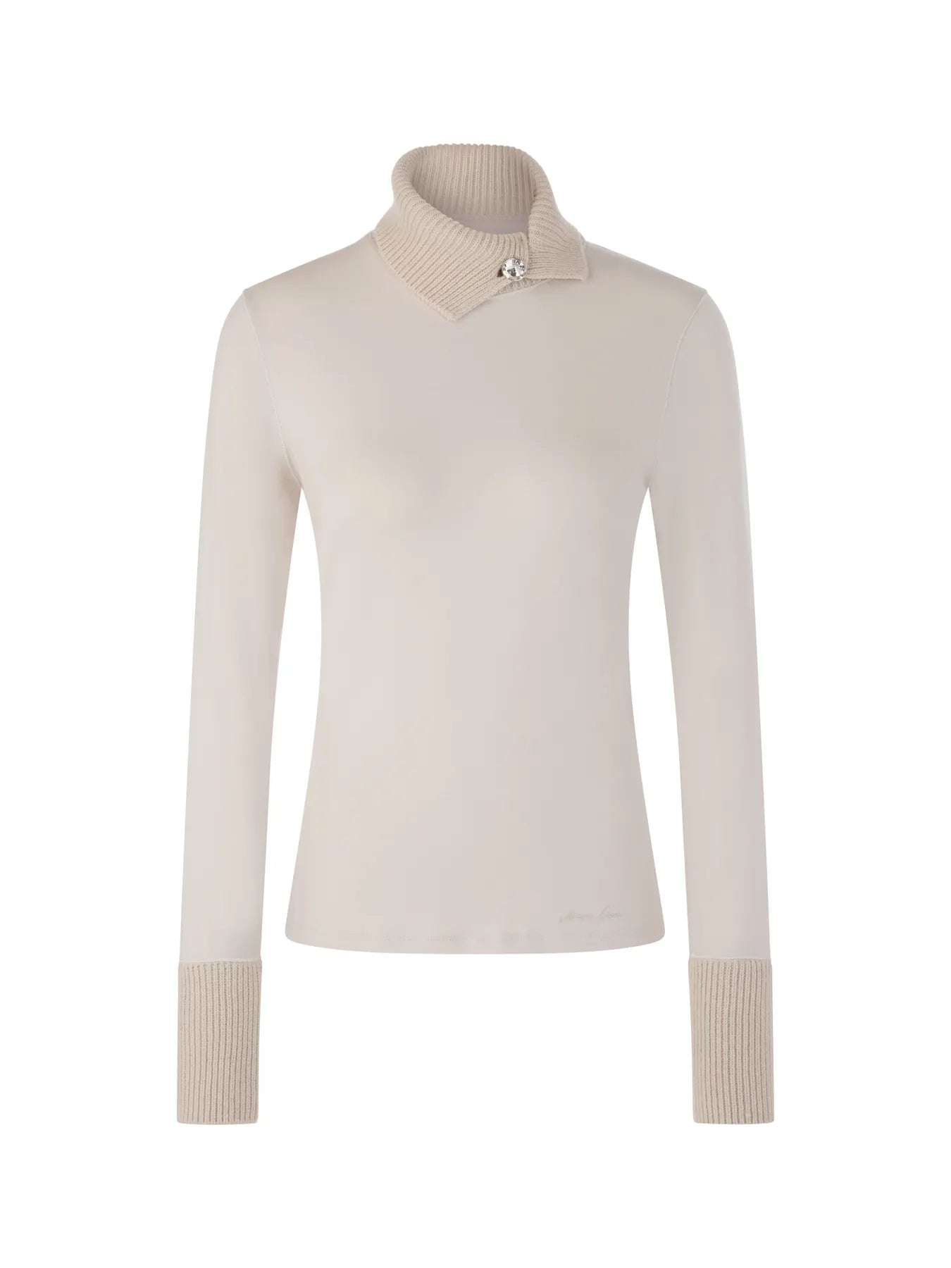 MARC CAIN ZC 48.44 J15 Longsleeve mit gestricktem Kragen smoke