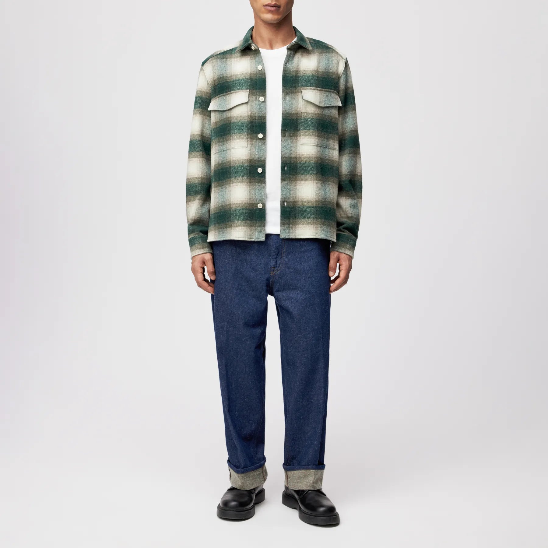 DRYKORN 146521 GUNRAY OVERSHIRT FLANELL MIT KARO GRÜN 2212