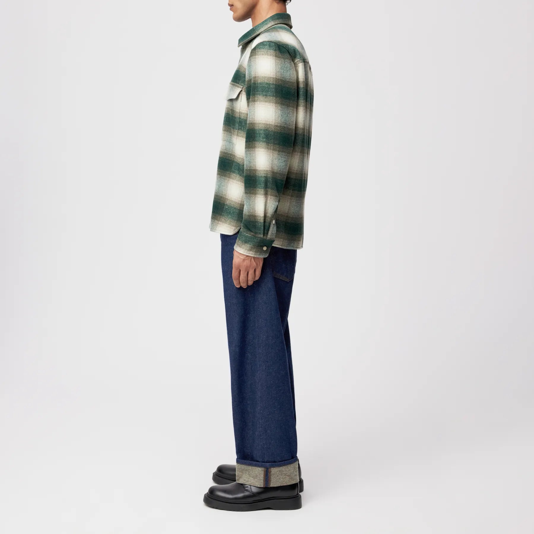 DRYKORN 146521 GUNRAY OVERSHIRT FLANELL MIT KARO GRÜN 2212