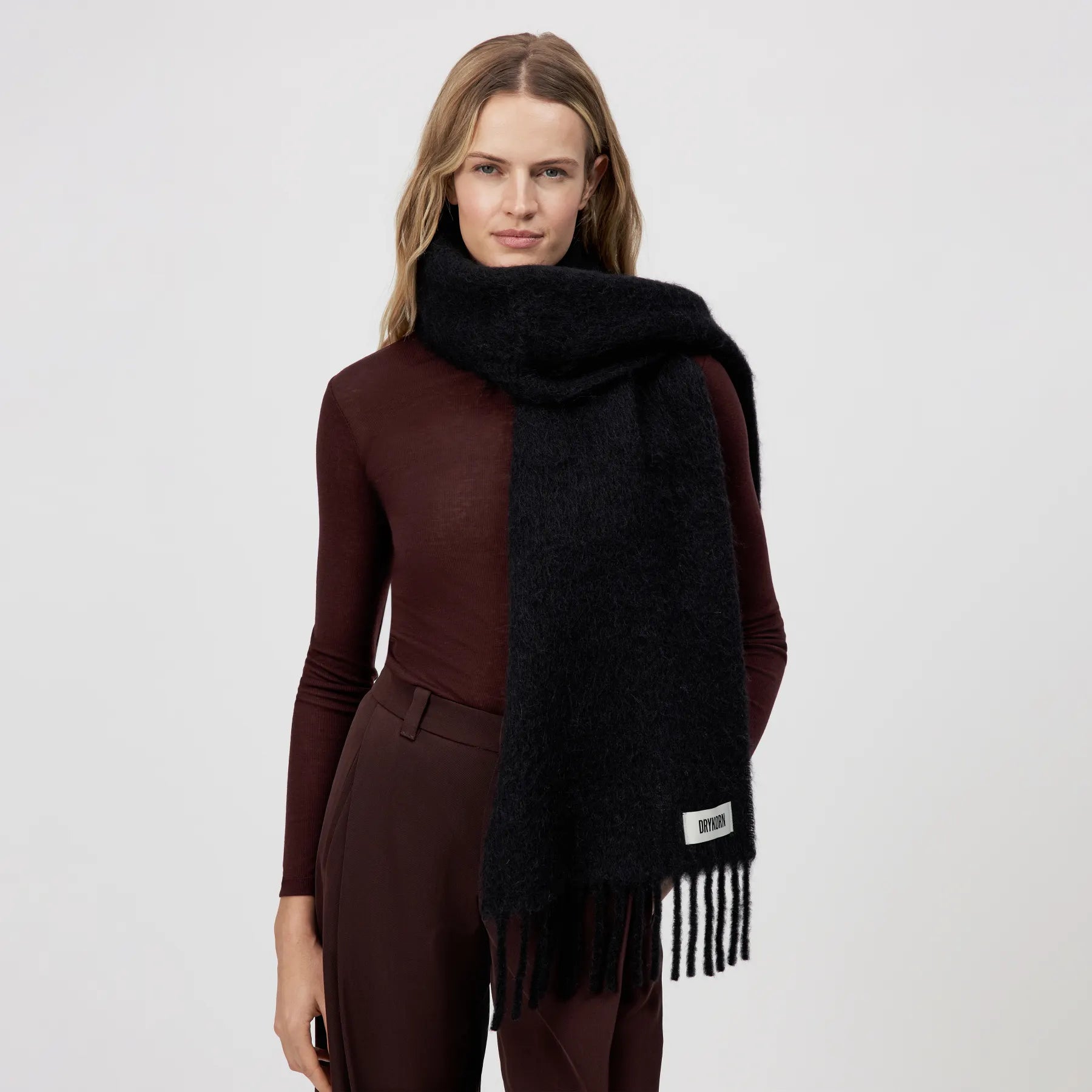 DRYKORN 120090 KASAY_2 10 ALPAKA SCHAL BLACK 1000