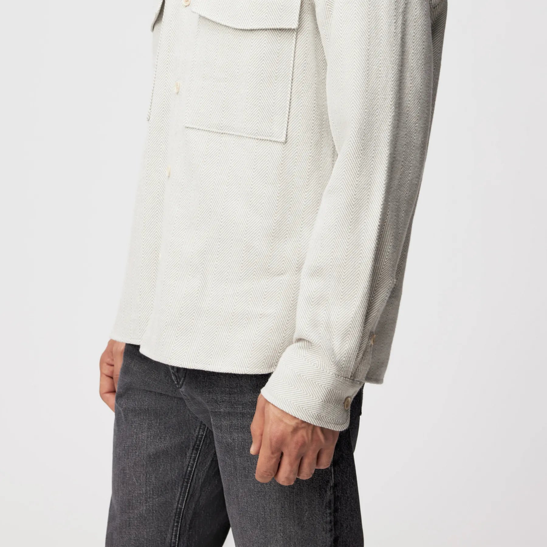 DRYKORN 138392 GUNRAY 10 OVERSHIRT FISCHGRÄTMUSTER GRAU 6205