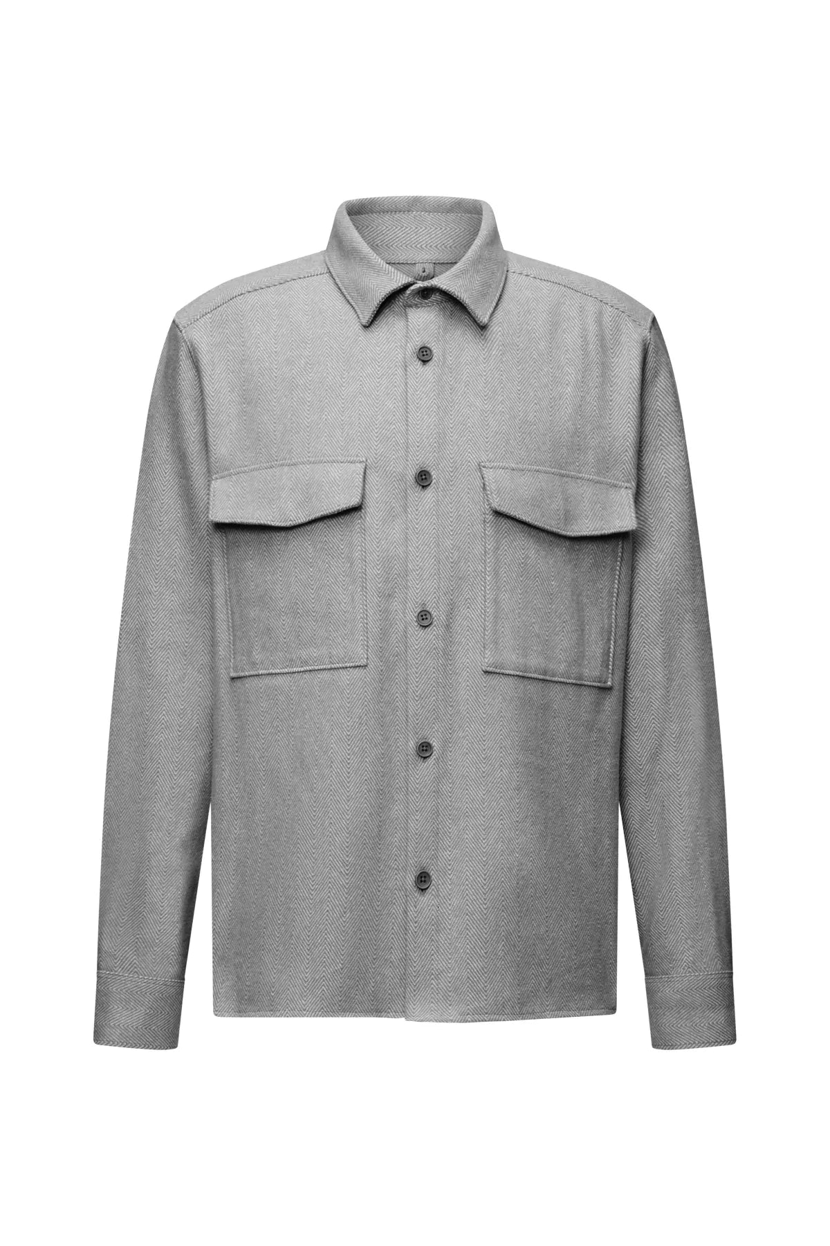 DRYKORN 138392 GUNRAY 10 OVERSHIRT FISCHGRÄTMUSTER GRAU 6205