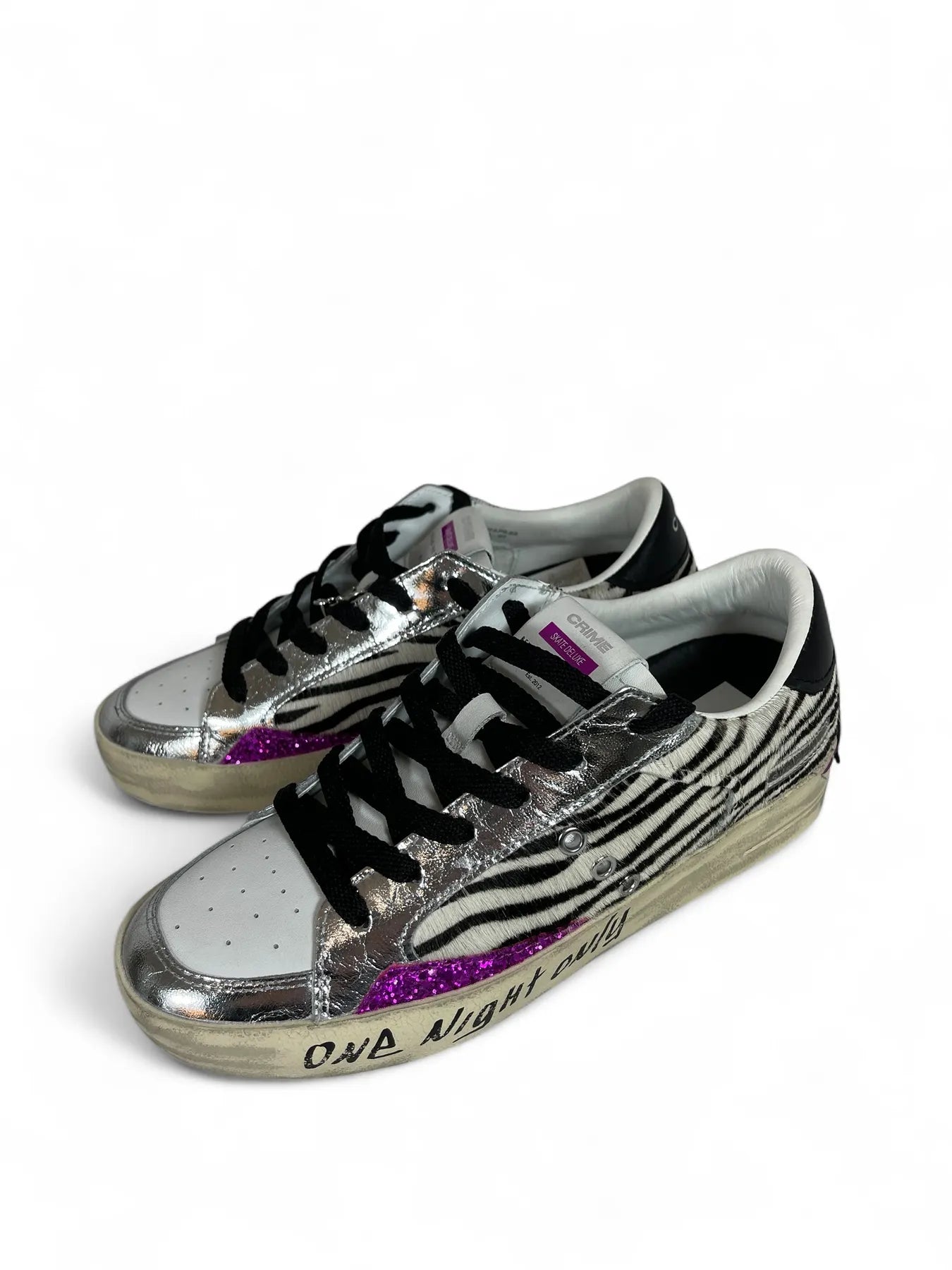 CRIME LONDON 88103AA8 Sneaker Ponyfell Zebra