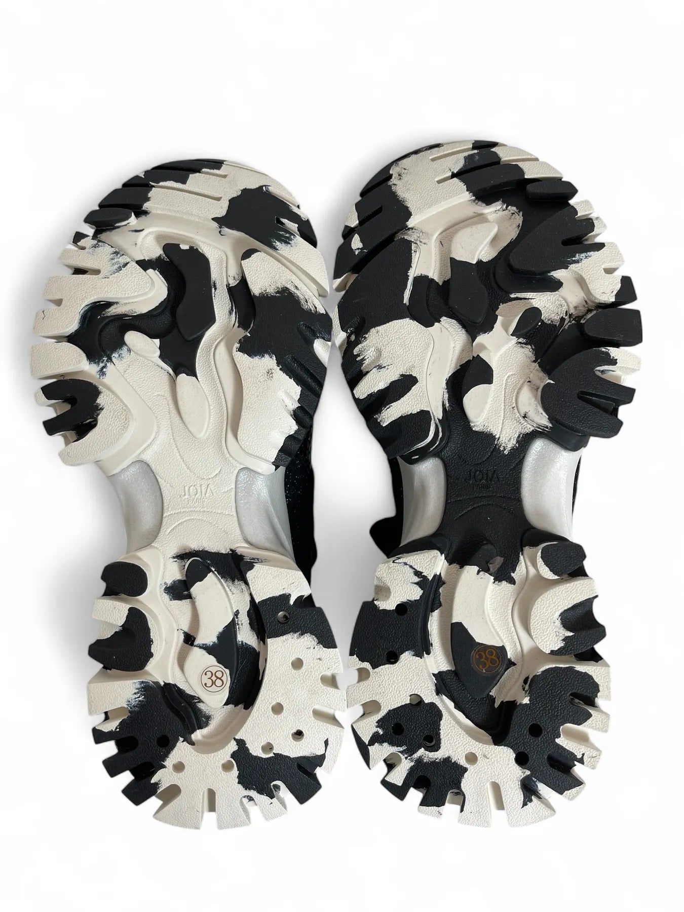 JOIA 2502095 LAZY Leather Stretch Sock Sneaker Black Silver