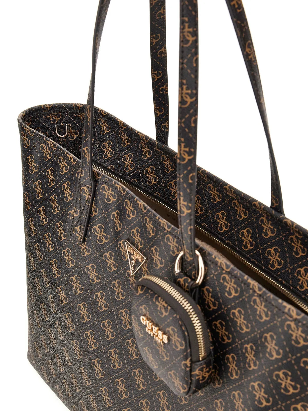 GUESS HWQG71 24240 2-in-1 Shopper Logo-Muster Braun BNL