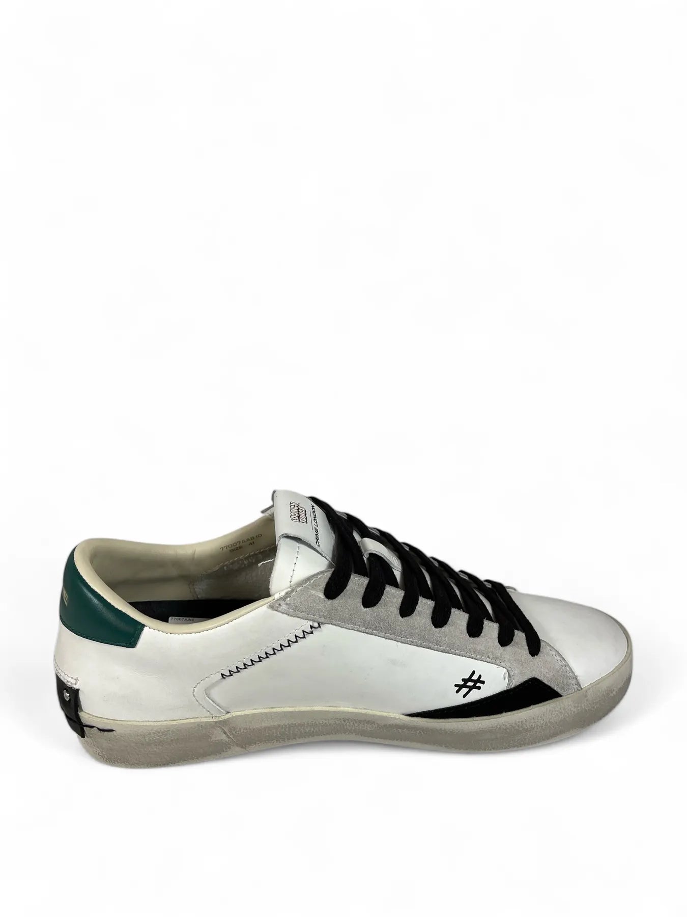 CRIME LONDON 77007AA8 Distressed Herren Leder Sneaker Comic Weiß