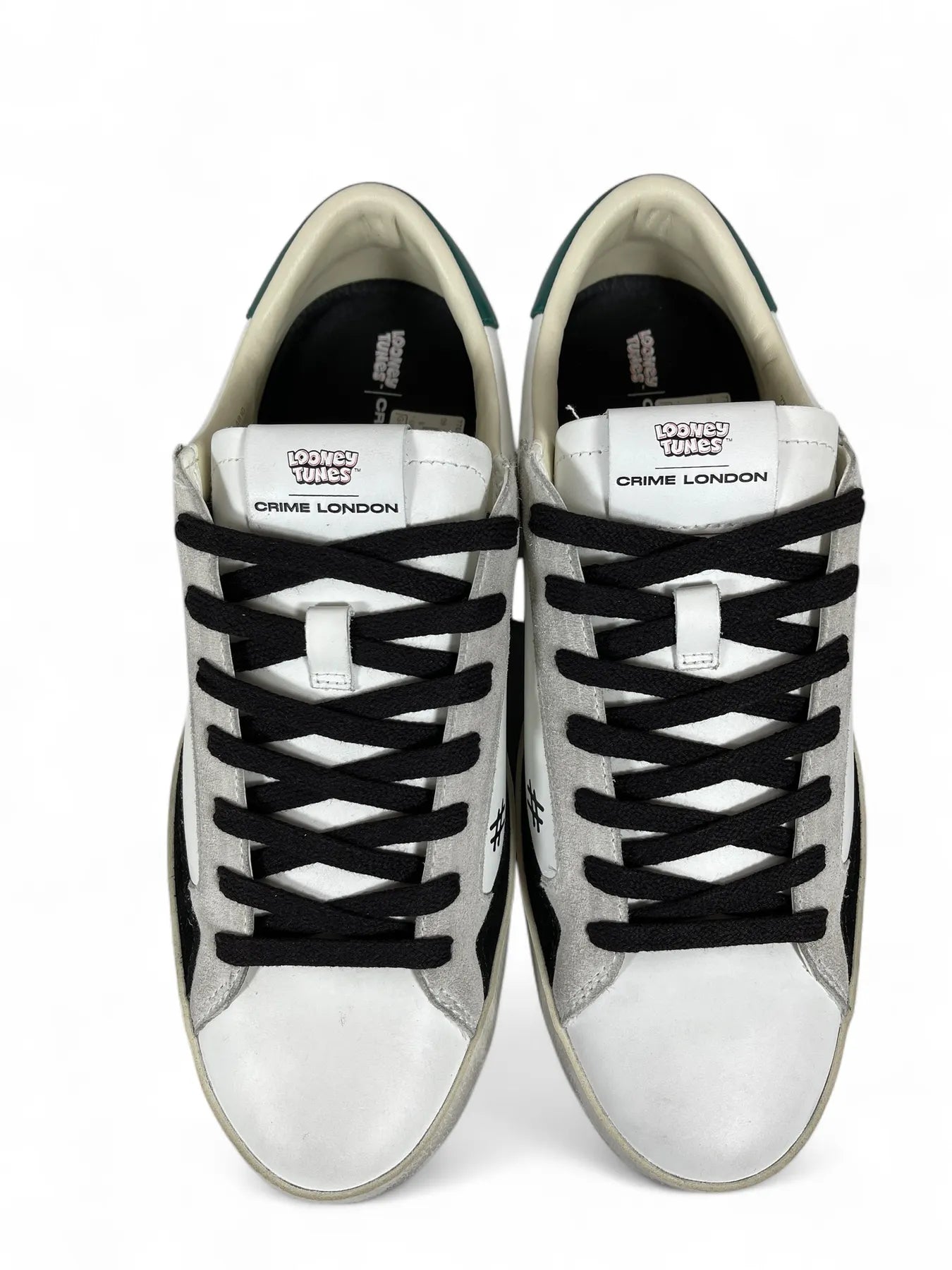 CRIME LONDON 77007AA8 Distressed Herren Leder Sneaker Comic Weiß