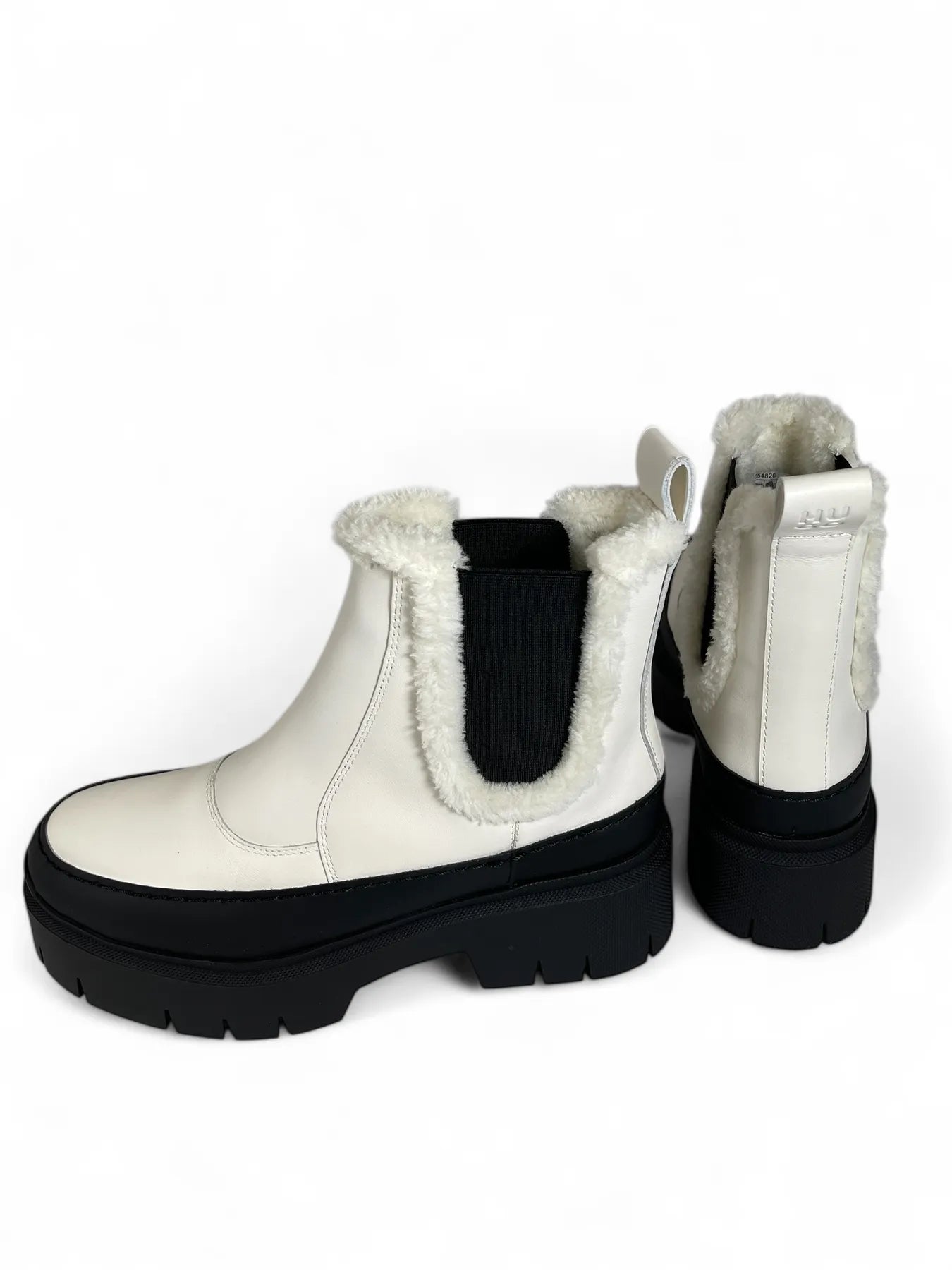 HUGO 50548203 Kris_ChBootie_FRLT PLATEAU BOOTS WHITE