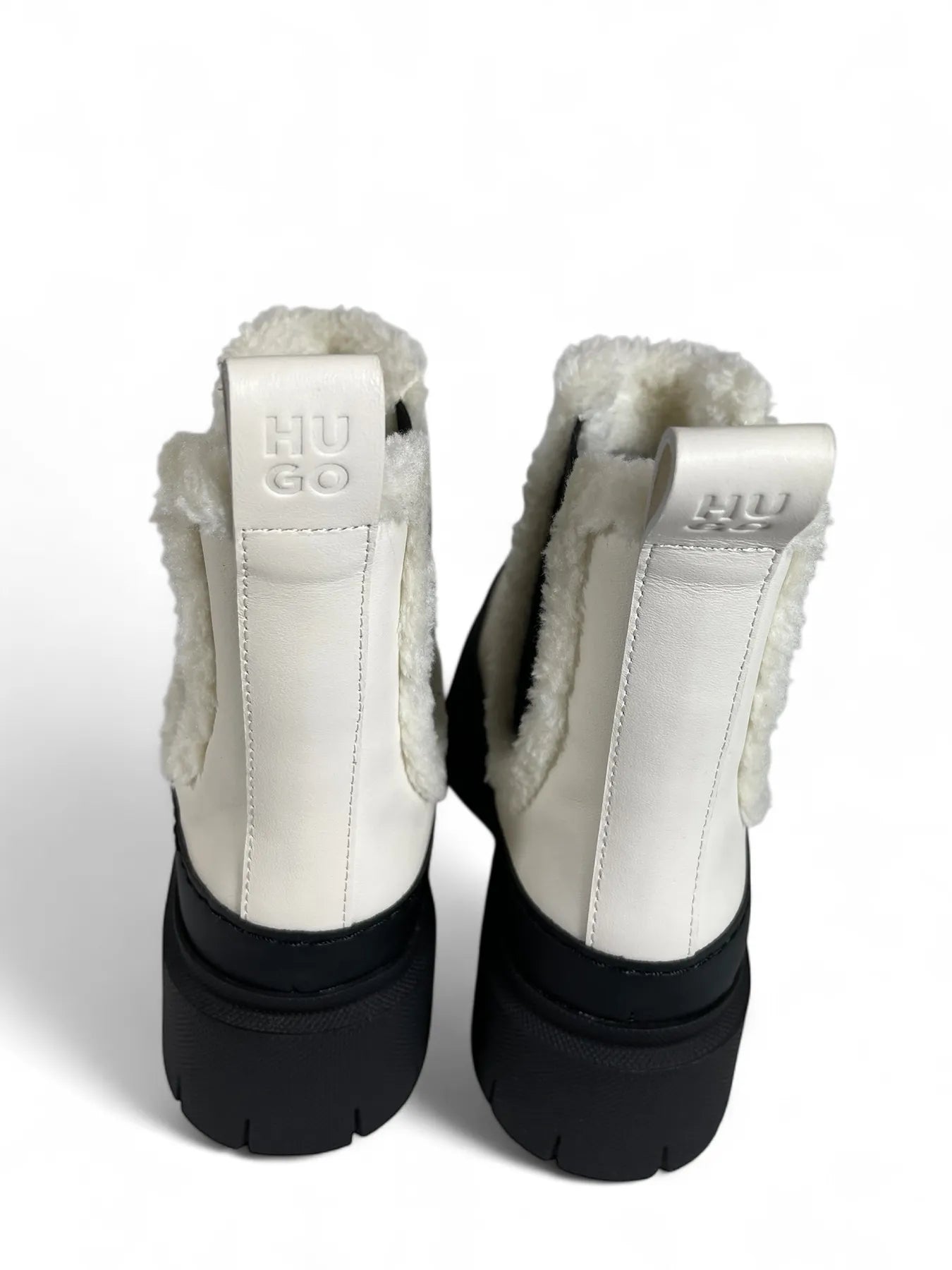 HUGO 50548203 Kris_ChBootie_FRLT PLATEAU BOOTS WHITE