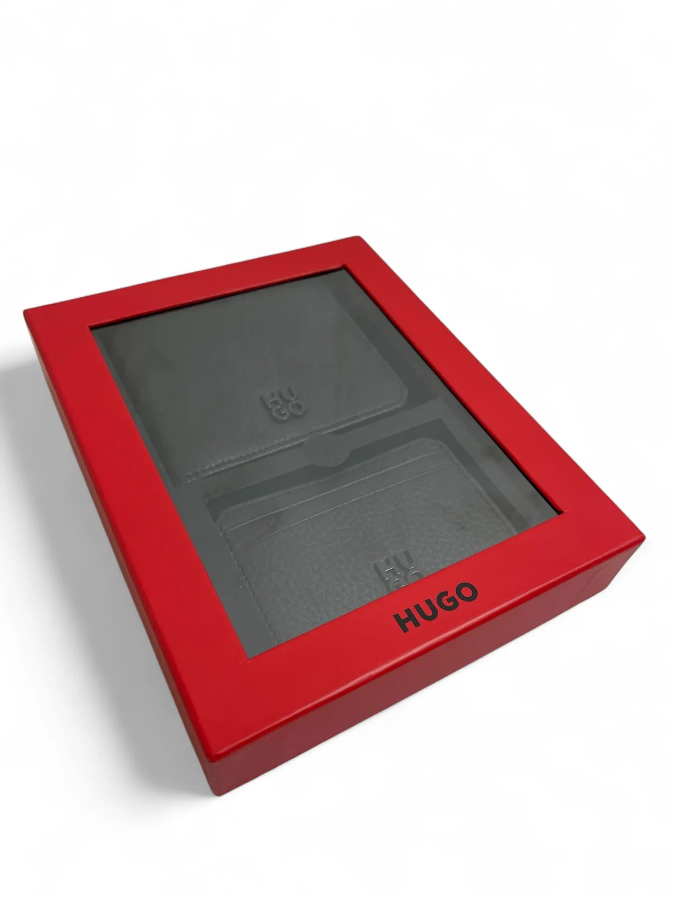 HUGO 50548752 GBHM_4cc Card Stack Leder Geldbörse Geschenkbox Black