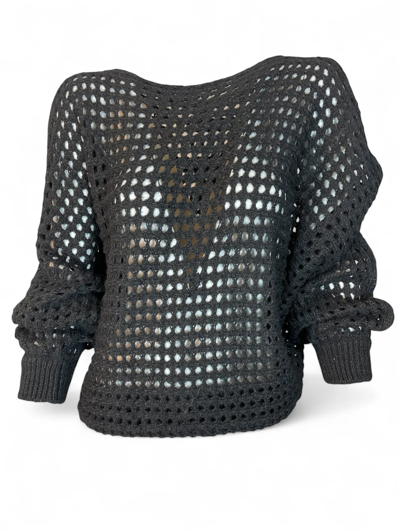 VICOLO 55081F STRICK PULLOVER MIT PAILLETTEN SCHWARZ