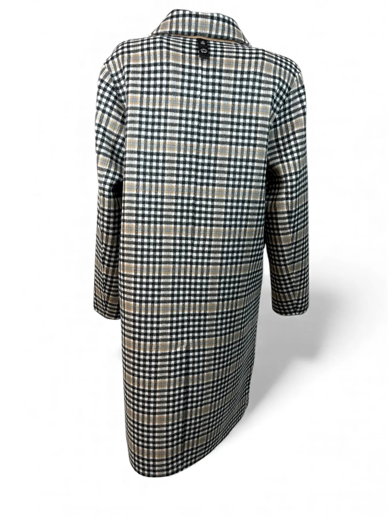 VICOLO TF0020 2-in-1 Mantel Wolle/Regenmantel Karomuster Braun