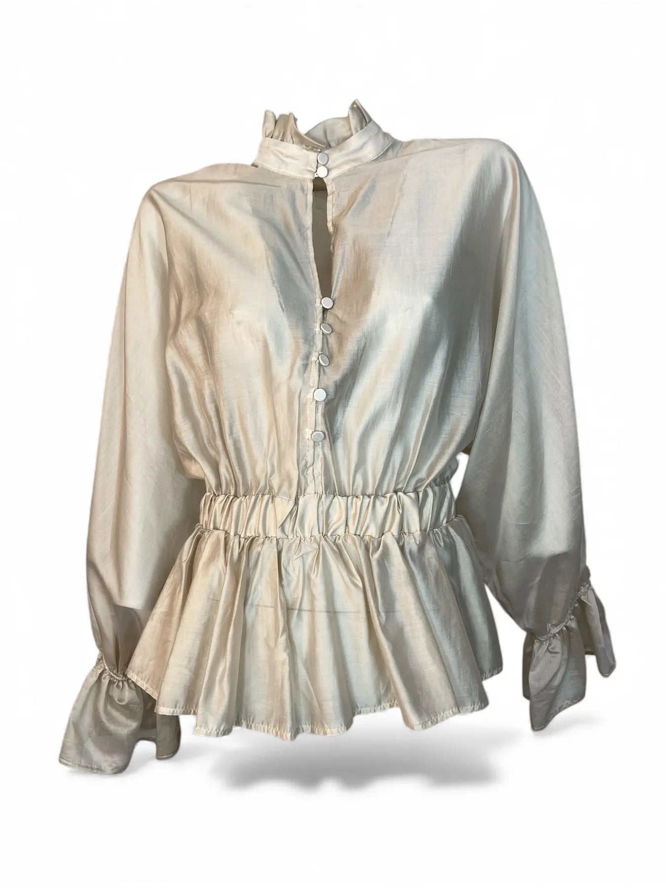 VICOLO TF0278 BLUSE MIT VOLANTS INTONACO