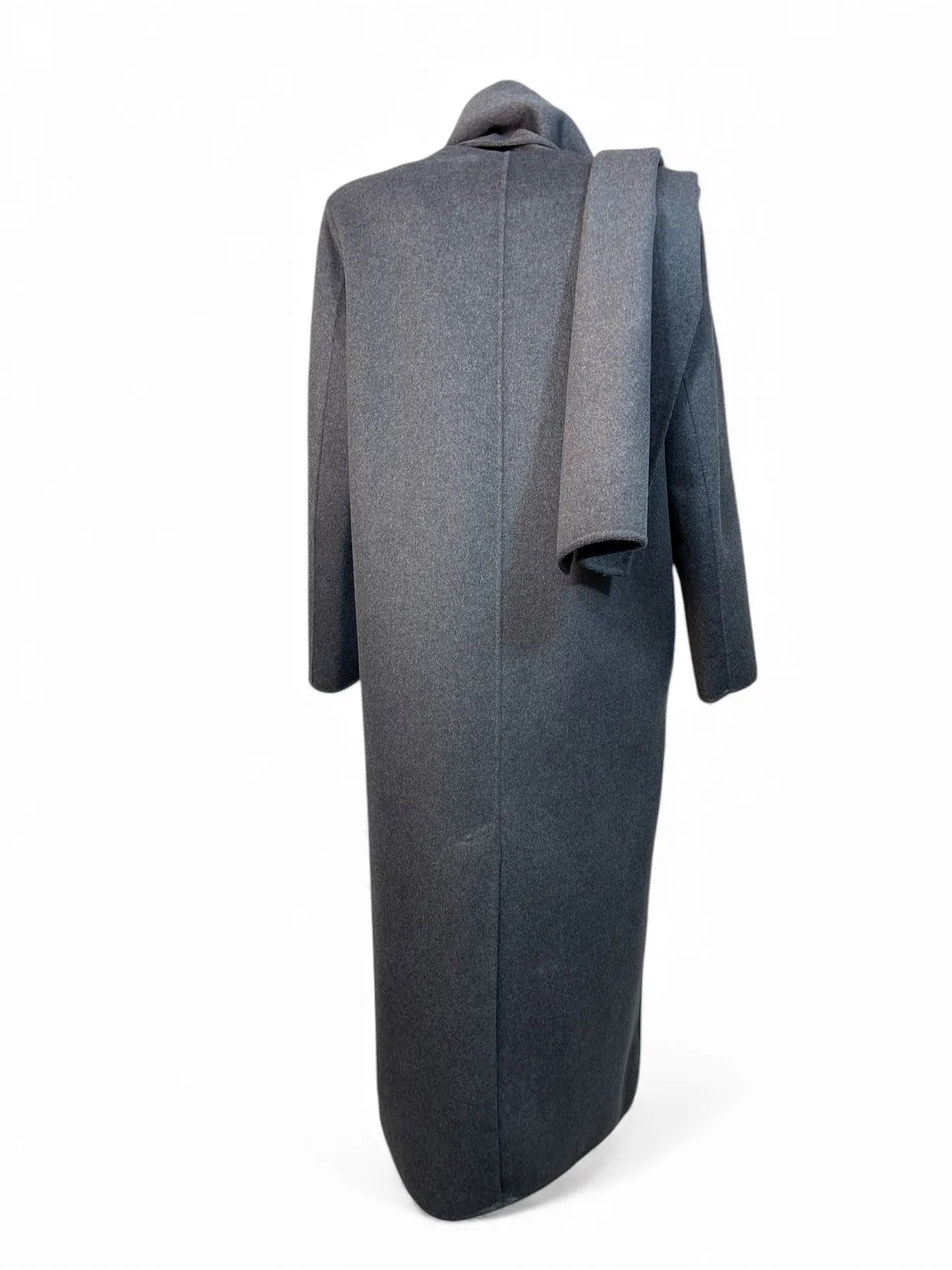 VICOLO TF0060 Wollmantel mit Schluppe Anthrazit