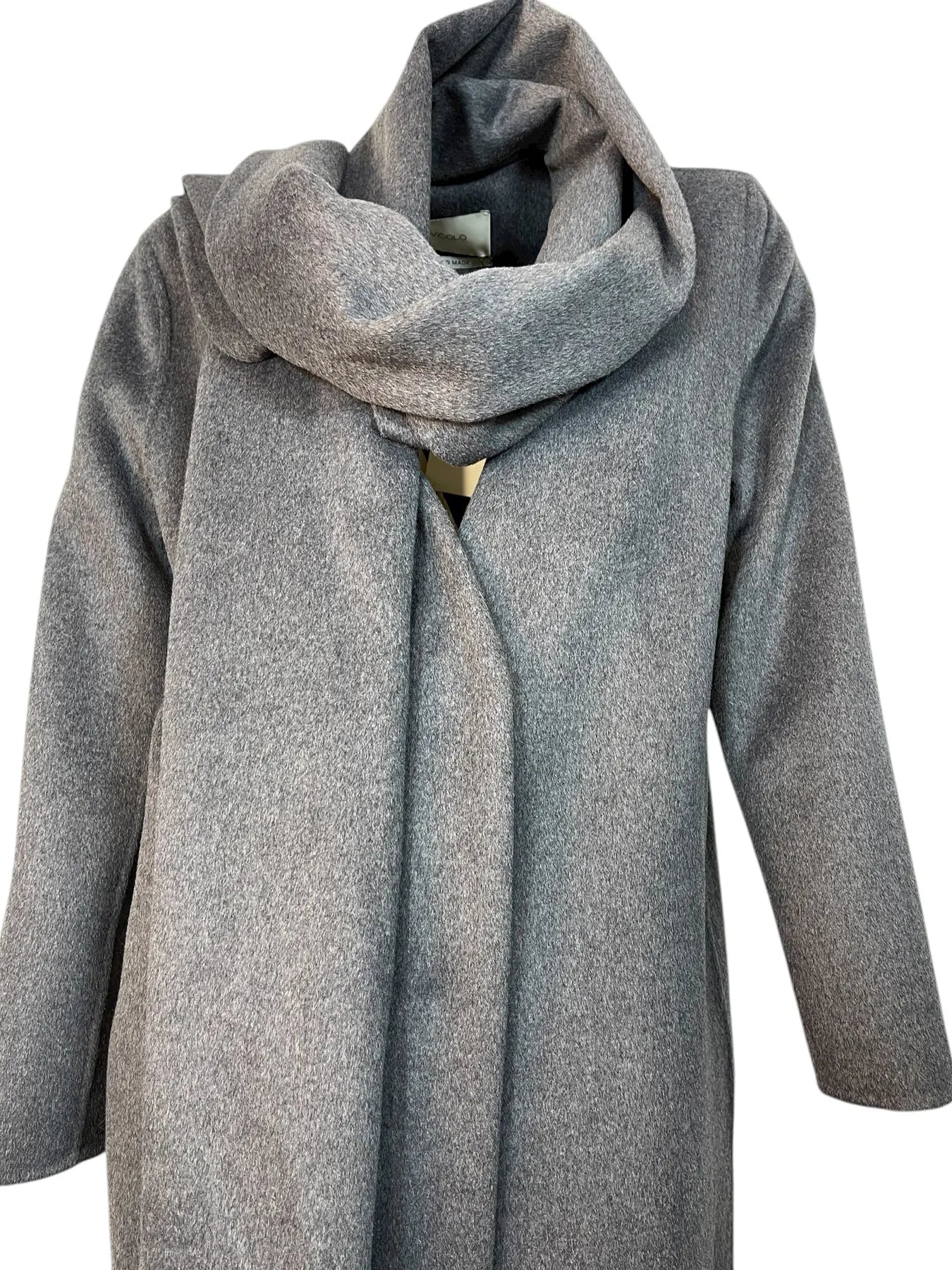 VICOLO TF0060 Wollmantel mit Schluppe Anthrazit