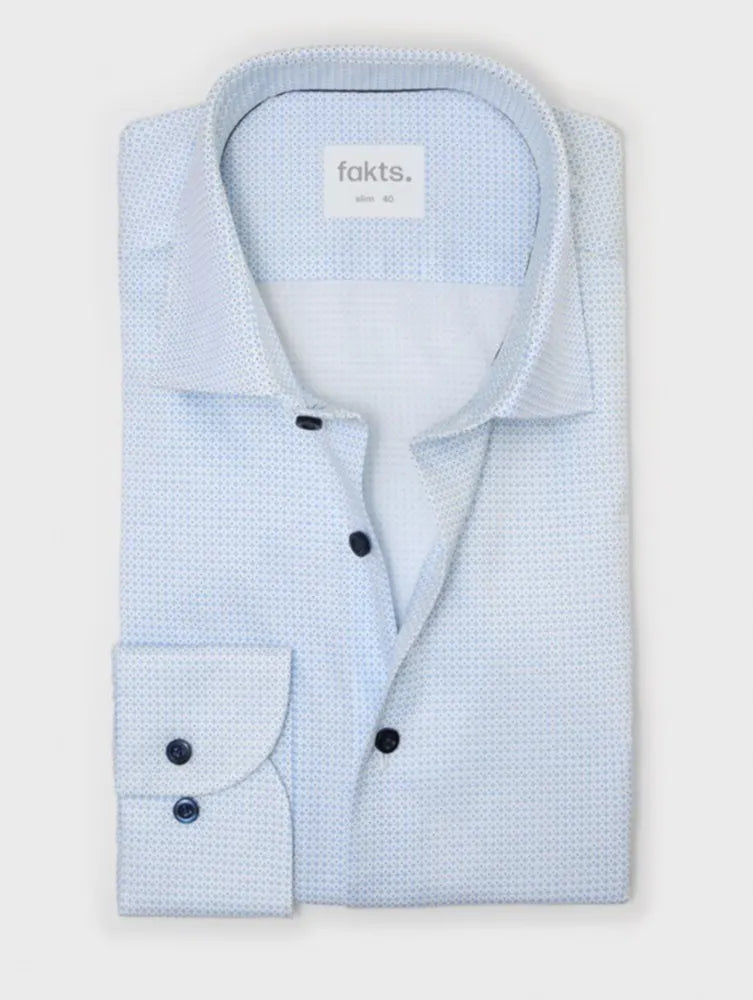 fakts 9053 Shirt Business Hemd Stretch Slim Fit Busy Blue Minimal
