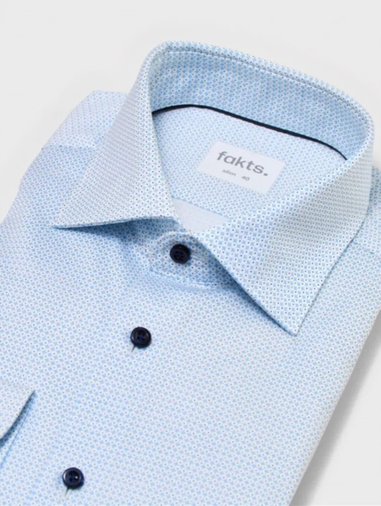 fakts 9053 Shirt Business Hemd Stretch Slim Fit Busy Blue Minimal