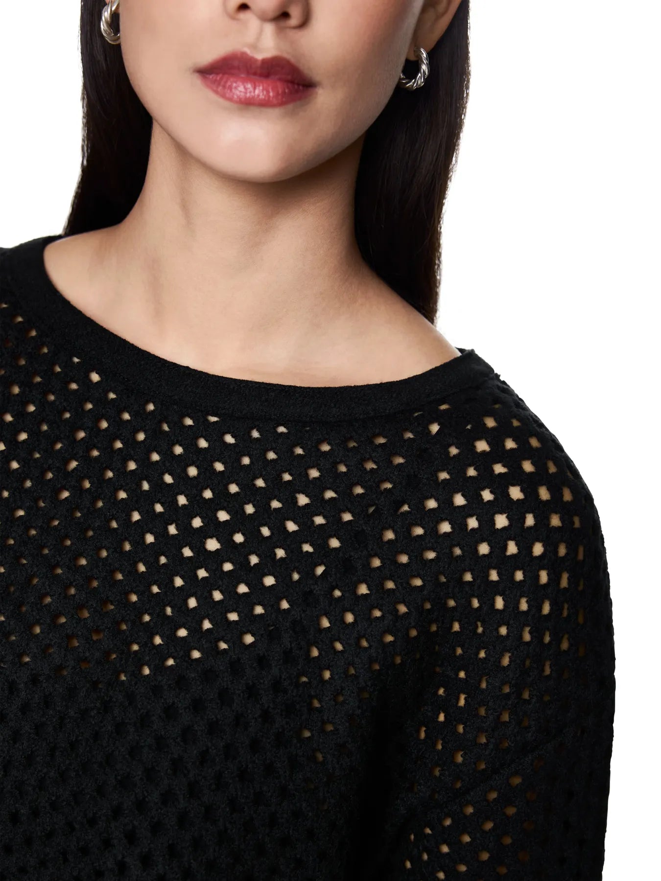 MARC CAIN
ZC 41.48 M17 Lochstrick Pullover Knitted in Germany Black