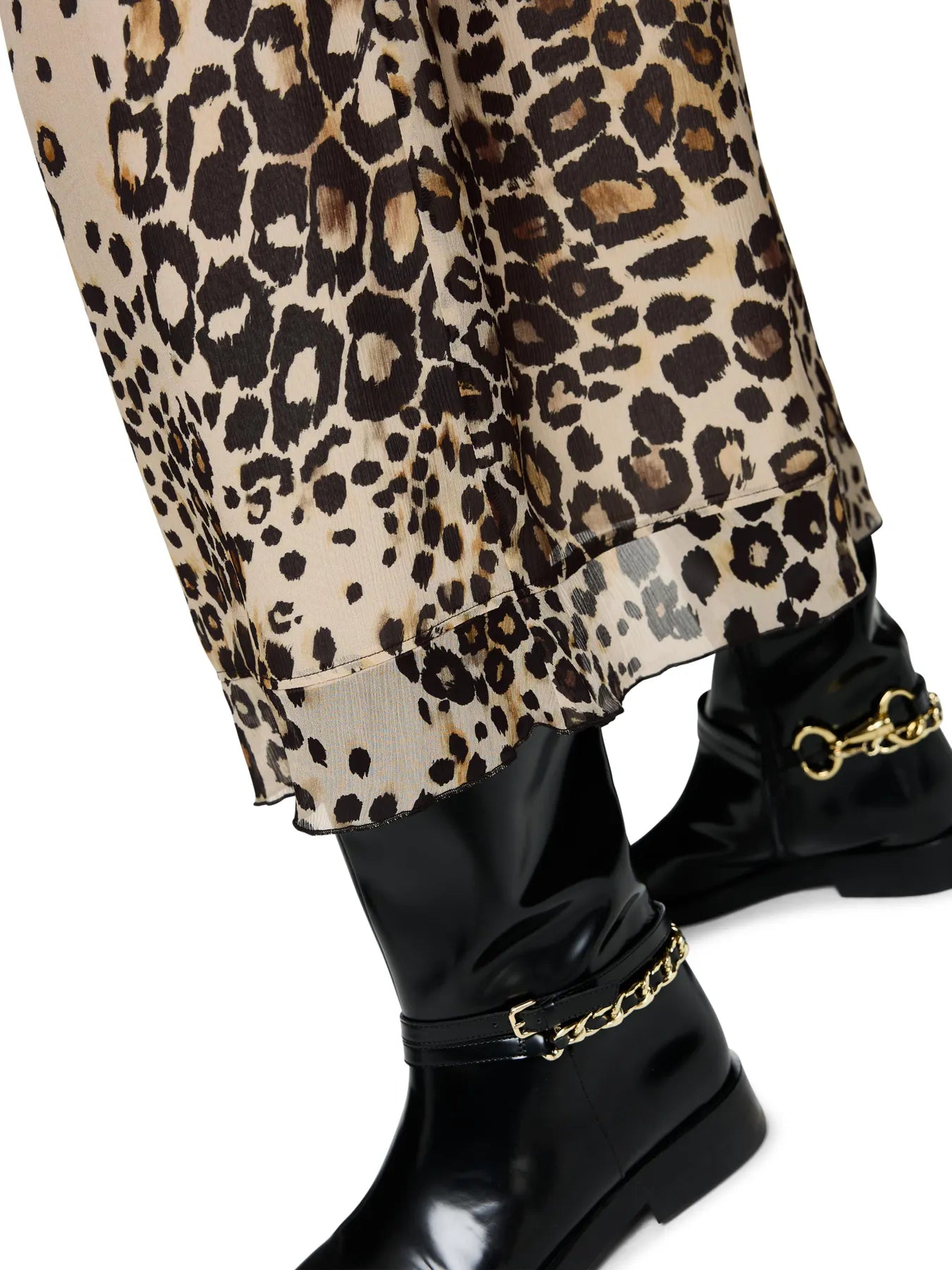 MARC CAIN ZC 71.17 W27 Leo-Midirock mit Volant Saum Braun