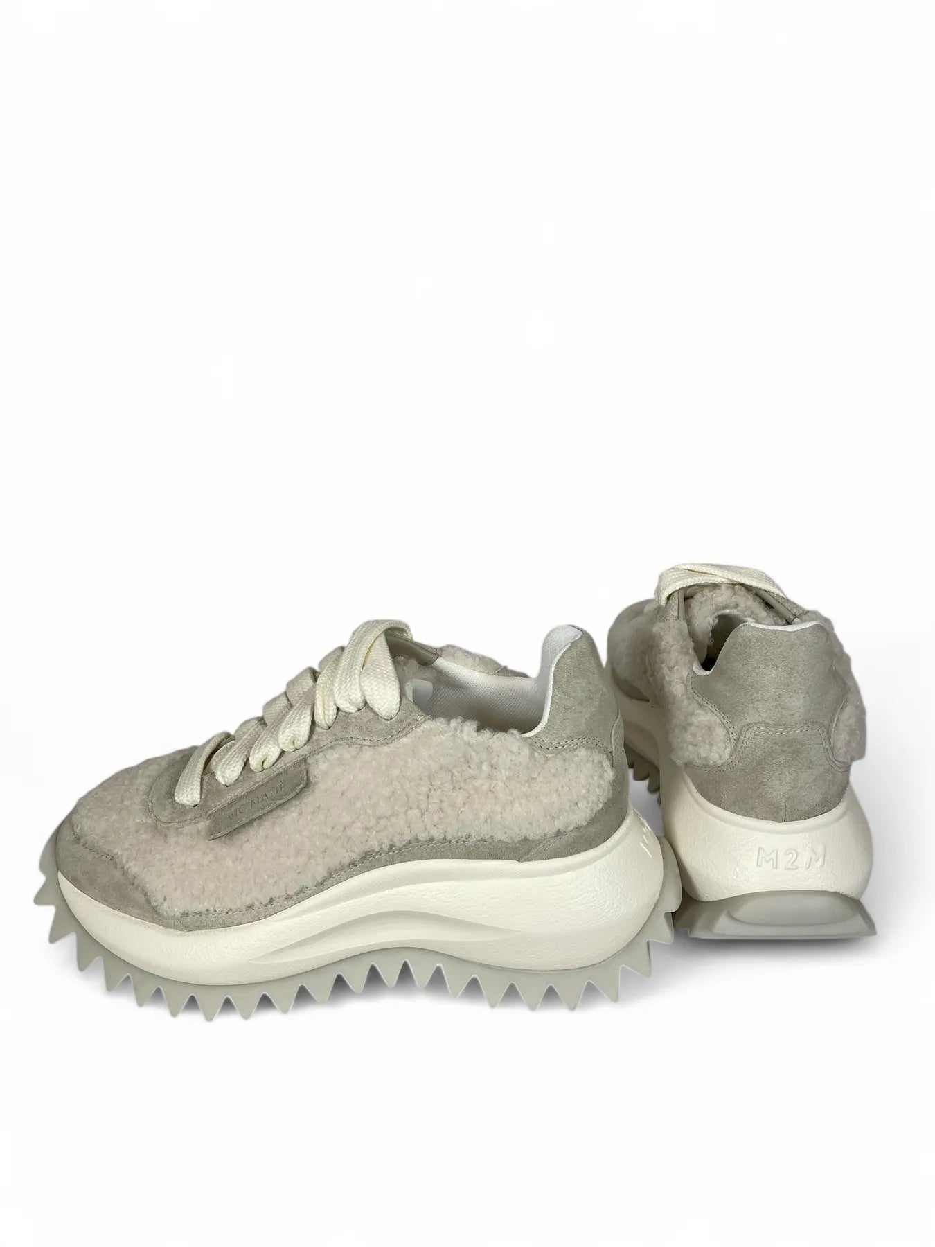 VIC MATIE 4056 SENSE SCARPA TEXEL SNEAKER TEDDY STOFF OFF-WHITE OSSO