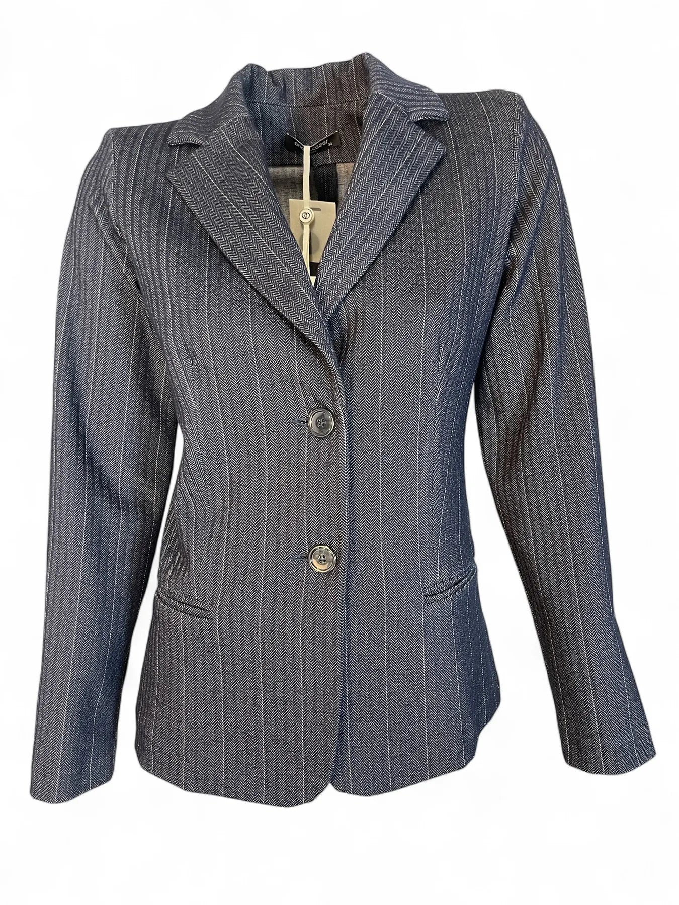 ANA ALCAZAR 021579-3749 FISCHGRAT NADELSTREIFEN BLAZER STRETCH BLACK