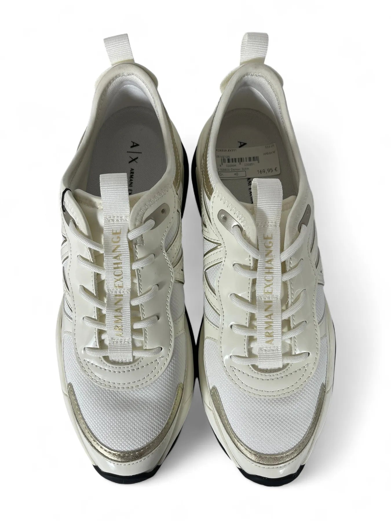 ARMANI XDX039 XV311 DAMEN SNEAKER OFF WHITE PALE GOLD MZ128