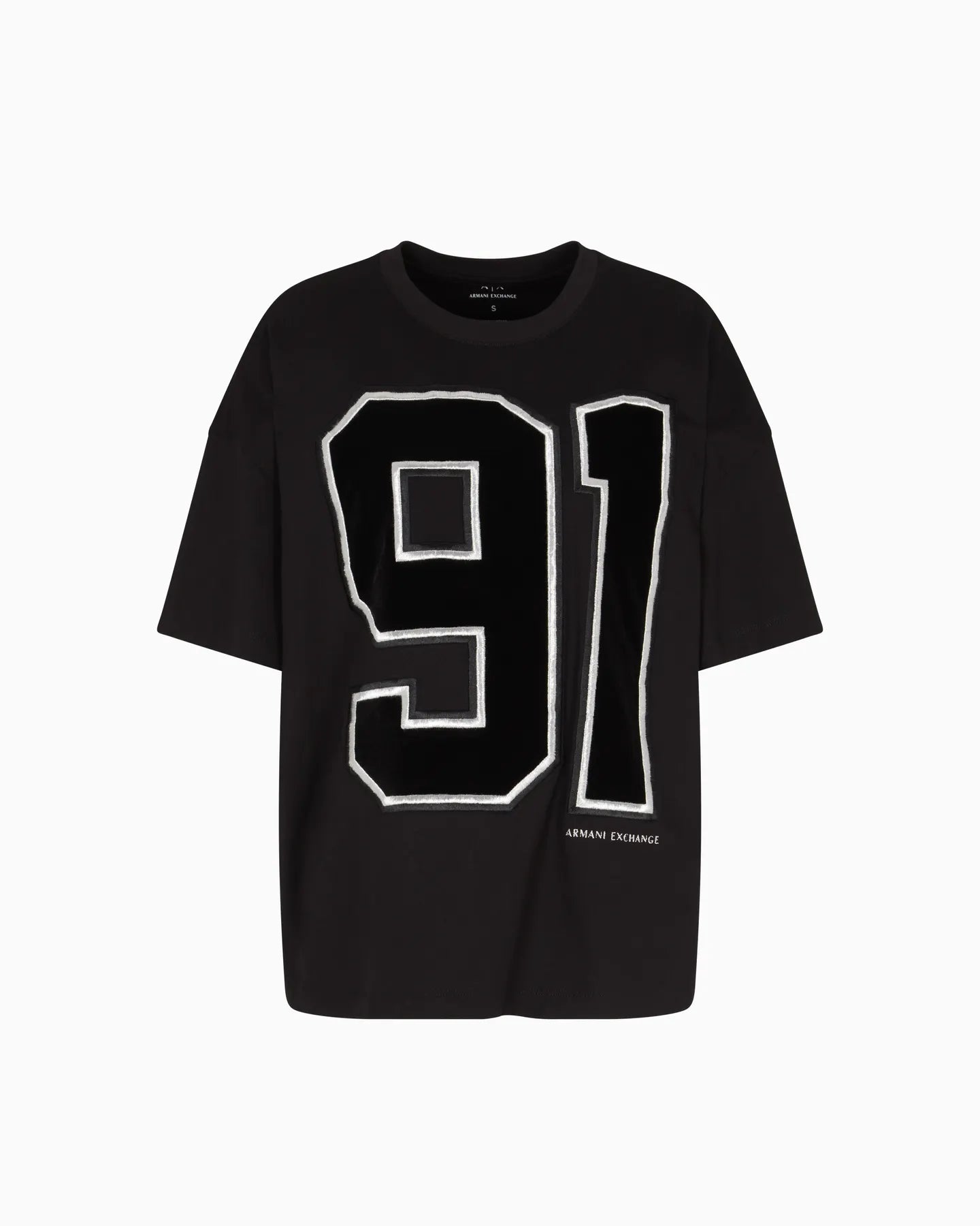 ARMANI XW001082 AF15085 Damen T-Shirt mit Logoprint Schwarz