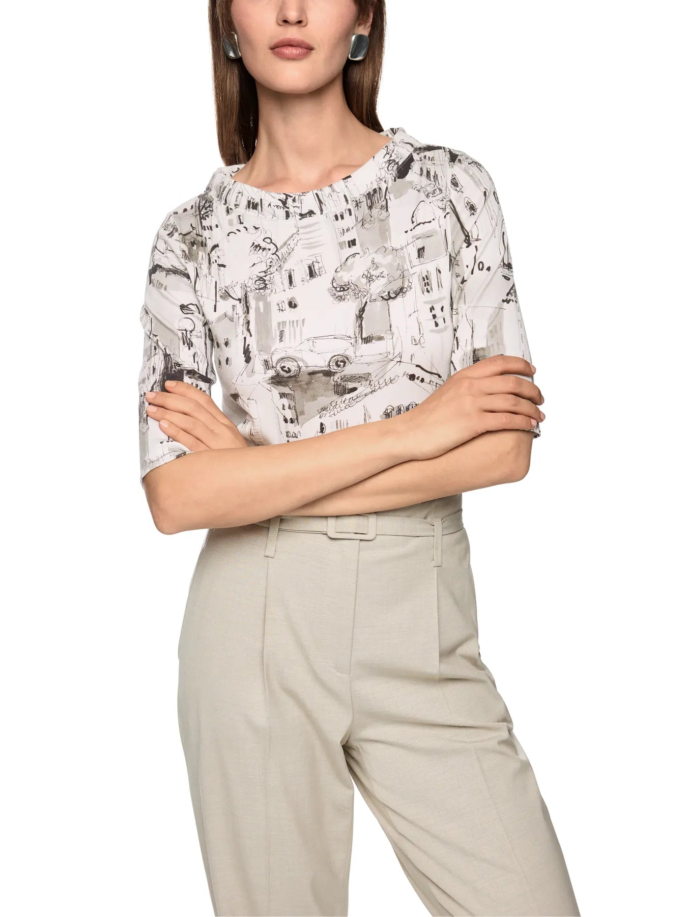 MARC CAIN
ZC 48.45 J37 Shirt mit CITY-Motiv smoke