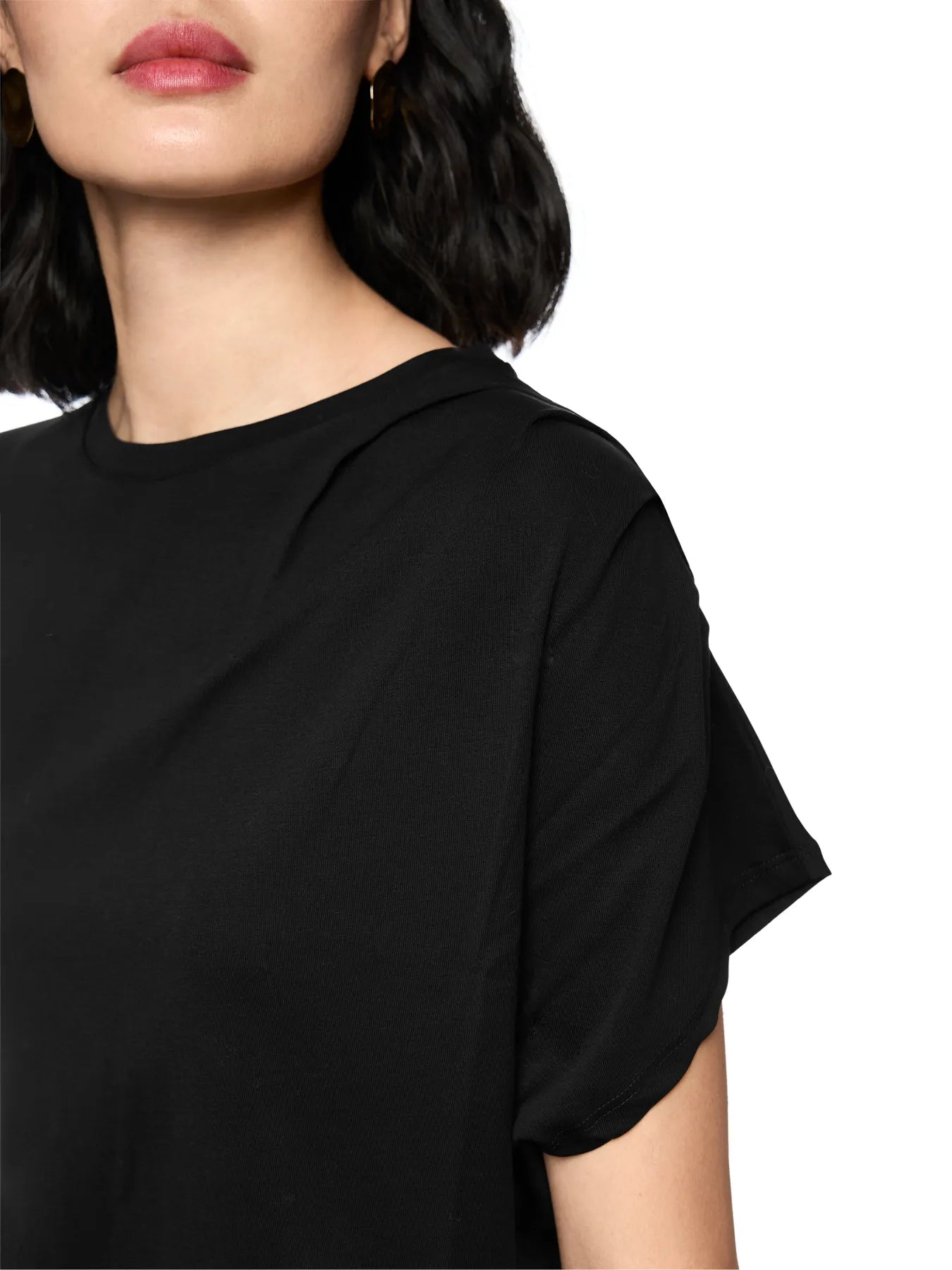 MARC CAIN ZC 48.19 J14 Damen T-Shirt mit Raffung
Black