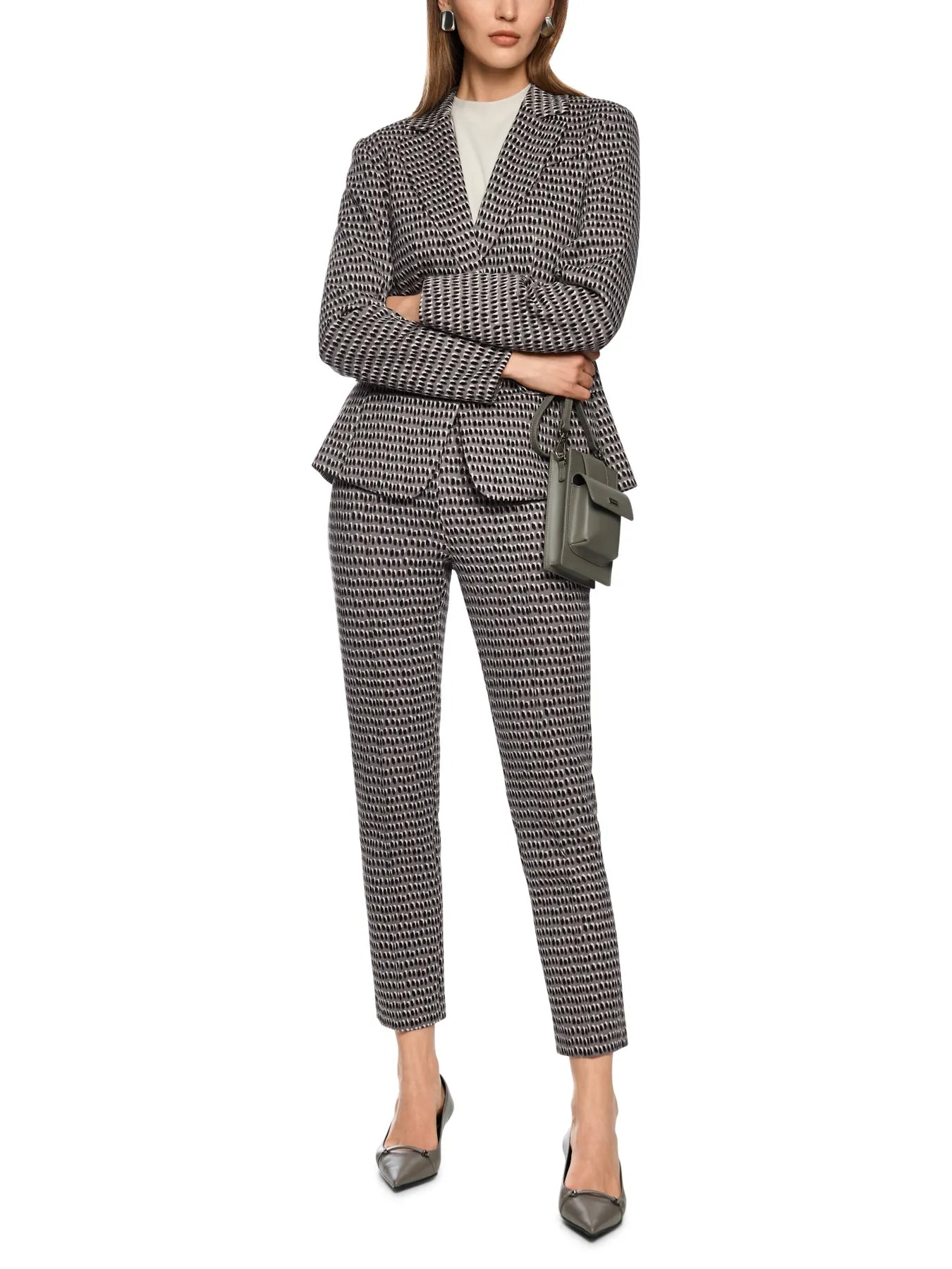 MARC CAIN ZC 34.15 J39 Taillierter Blazer aus Scubajersey Grau