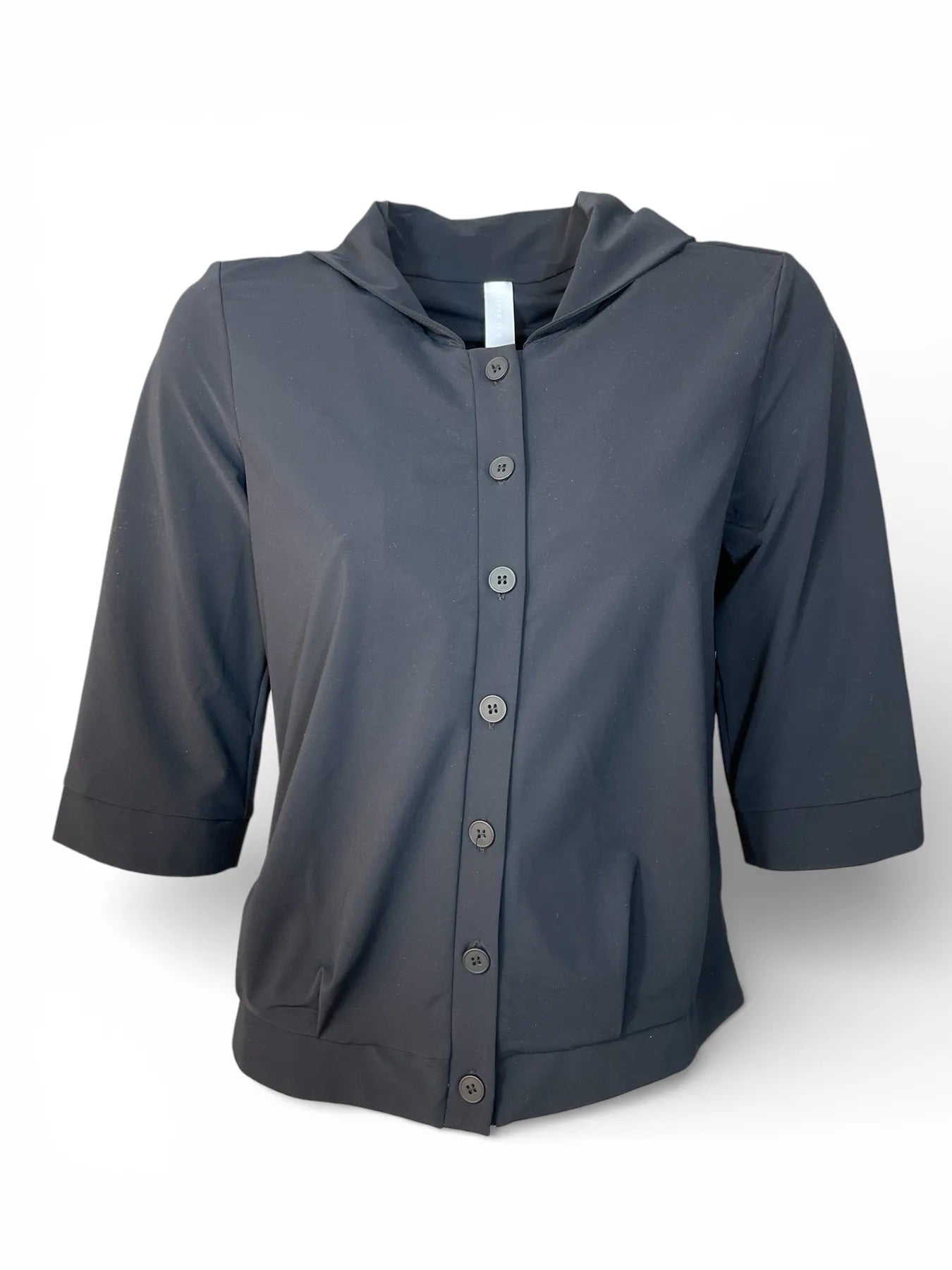 JAPAN TKY OSAME STRETCH BLUSE MIT KAPUZE DEEP BLACK 990