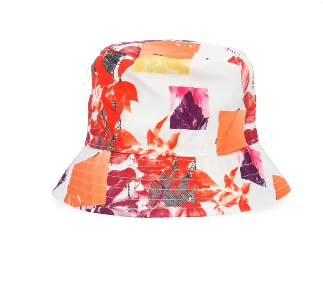 ARMANI 954702 3R108 Herren Sonnenhut Panamahut mit Blumendruck