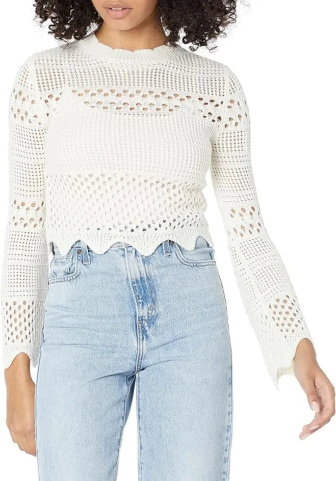 GUESS W1GR83 Z2U50 DAMEN PULLOVER RUNDHALS WEISS