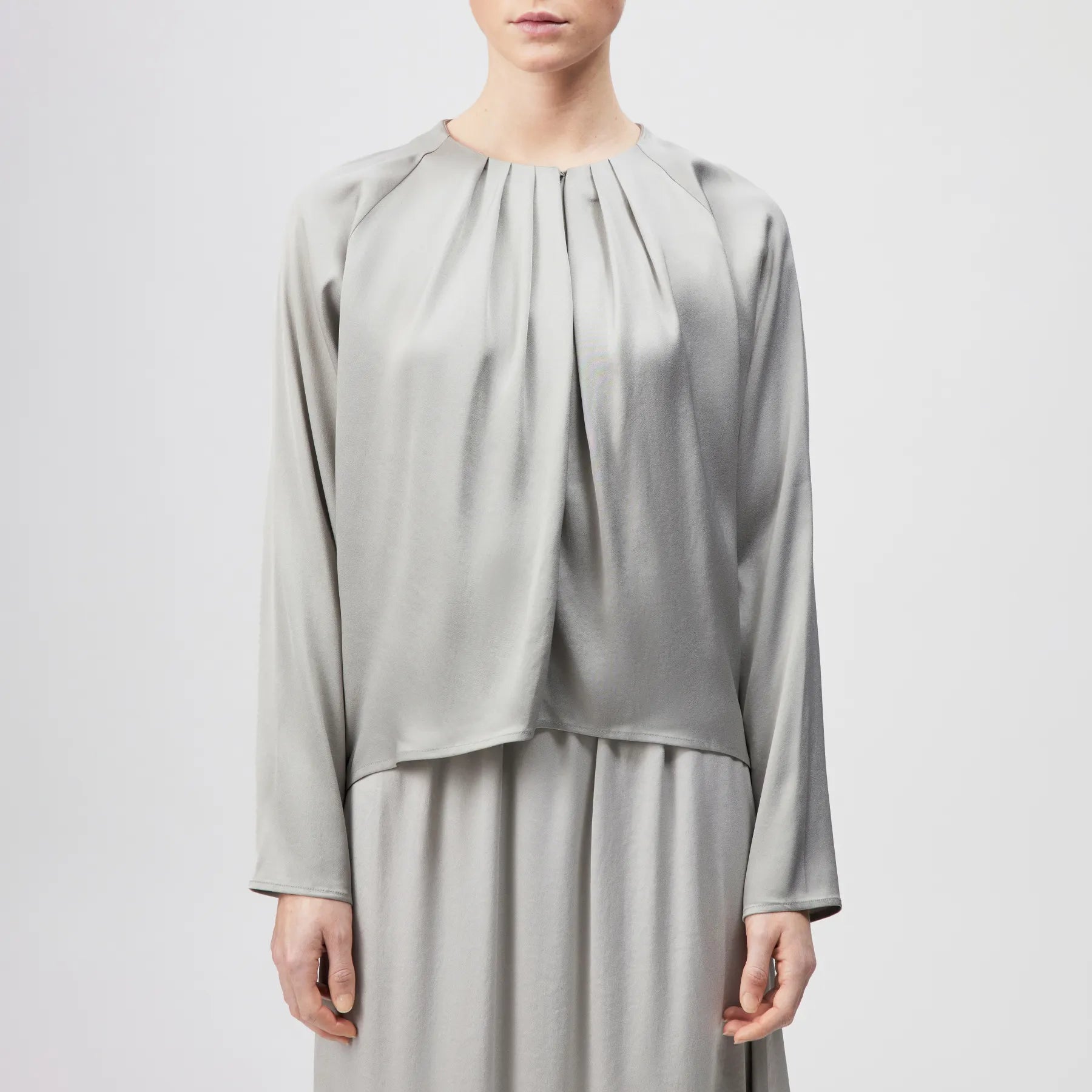 DRYKORN 130065 HARLEEN 10 BLUSENSHIRT SATIN GRAU 6502