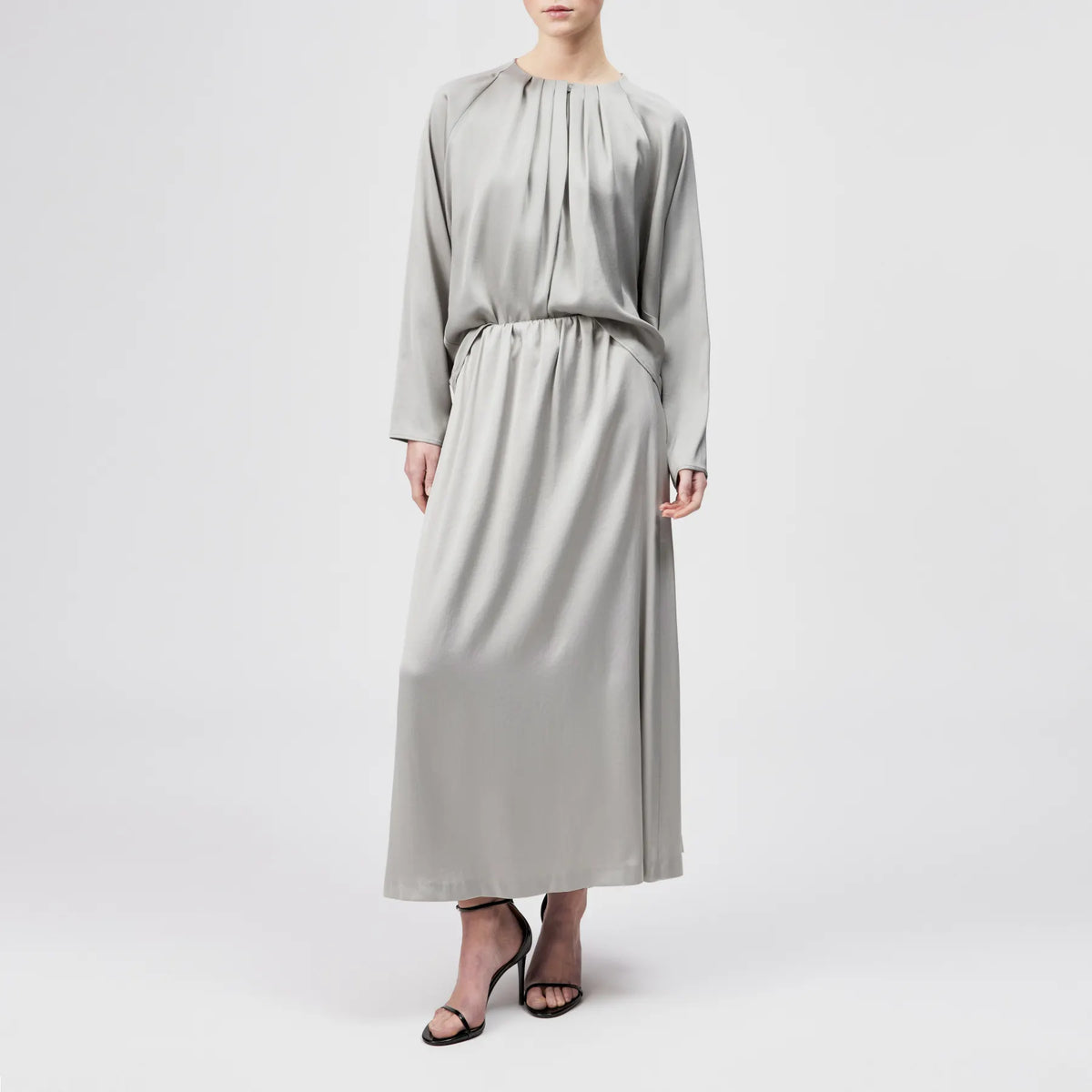 DRYKORN 130065 HARLEEN 10 BLUSENSHIRT SATIN GRAU 6502