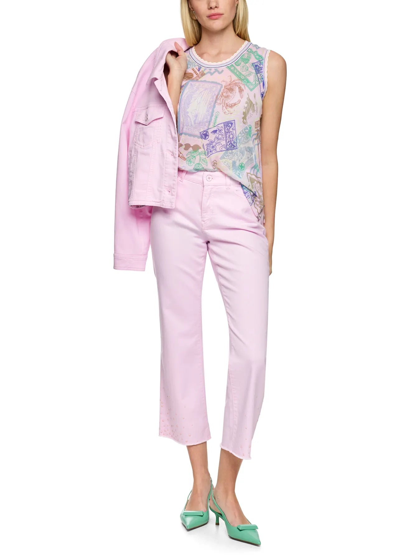 MARC CAIN AC 61.07 M16 Ärmelloses Stricktop Print pink tulle