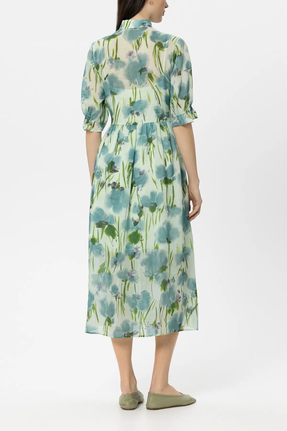 LUISA CERANO 738661/3833-17 Ramie-Kleid mit Flower-Print