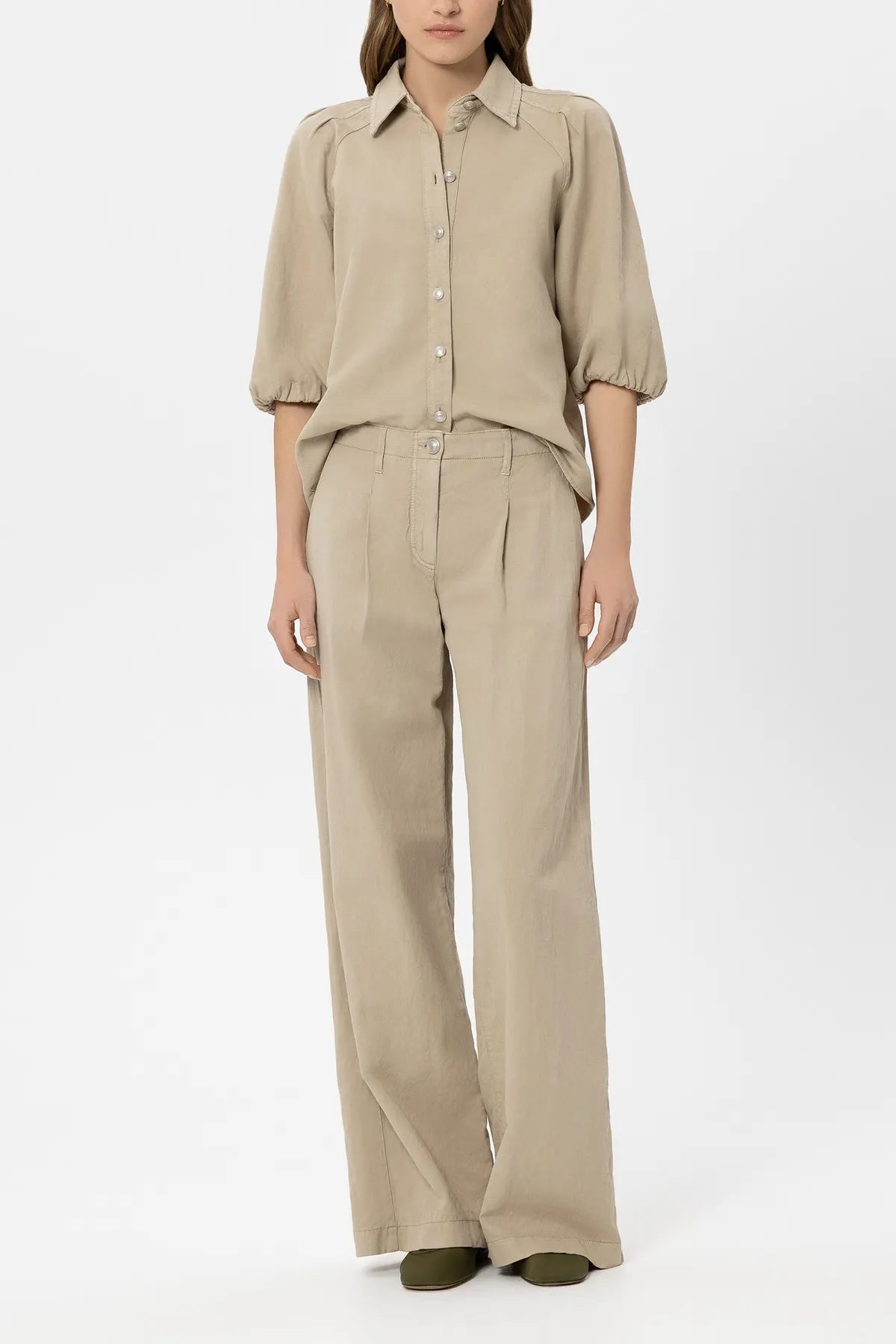 LUISA CERANO 238685/3716-0 Bluse aus Leinen-Mix sand