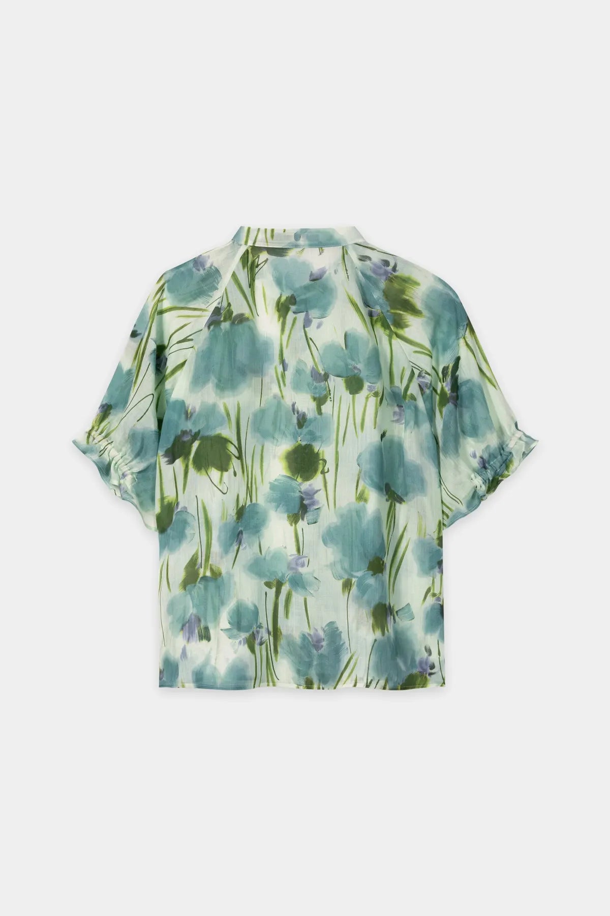 LUISA CERANO
238690/3833-0 Ramie-Bluse mit Flower-Print Kurzarm