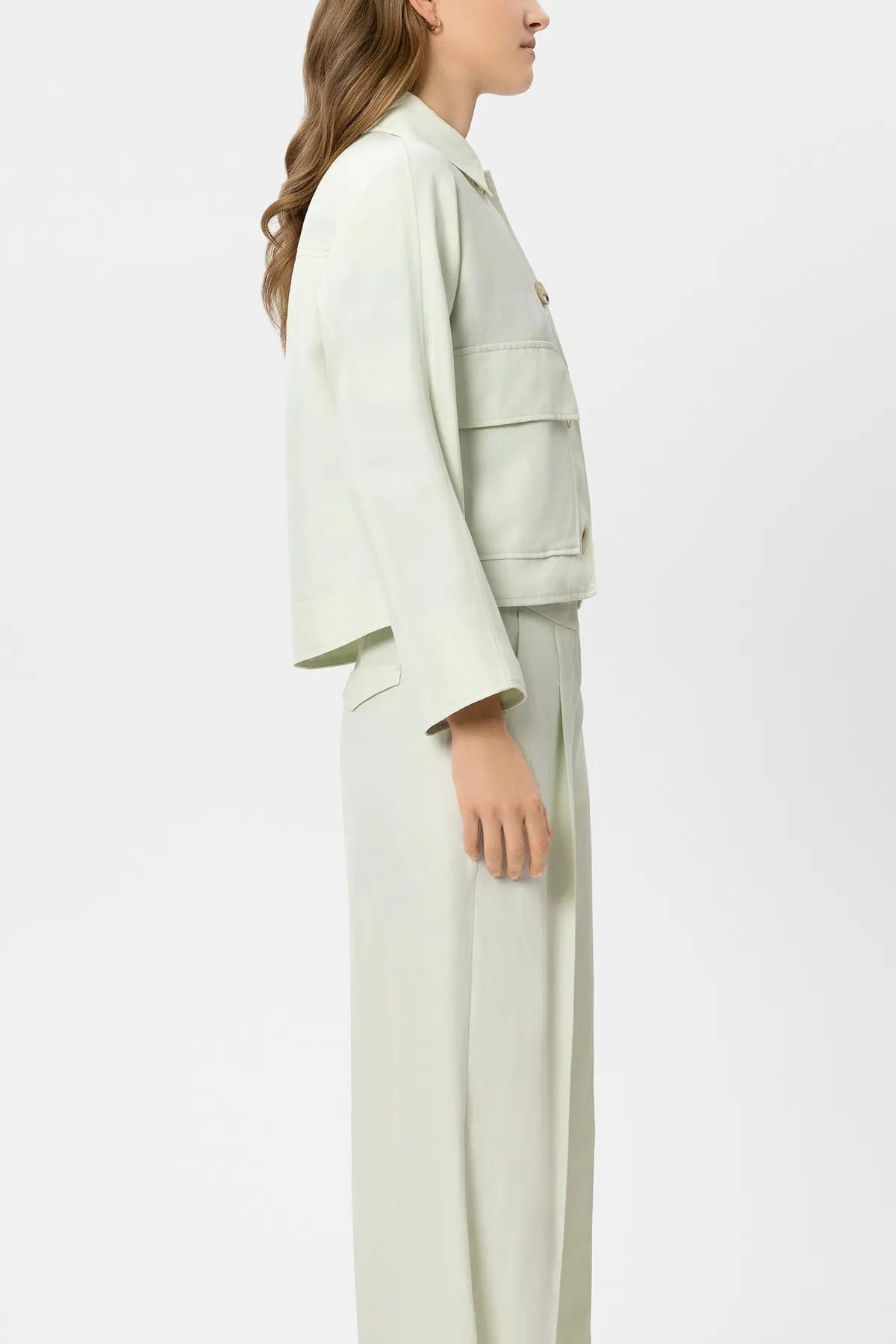 LUISA CERANO
438082/3824-0 Hemdjacke aus Leinen-Mix pistachio