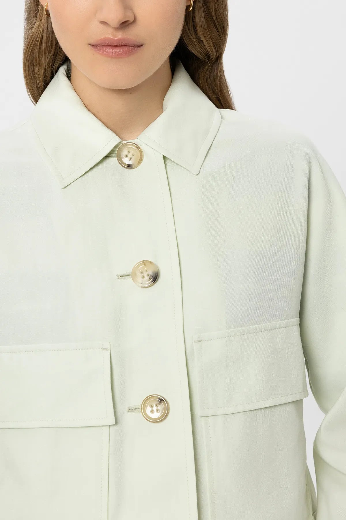 LUISA CERANO
438082/3824-0 Hemdjacke aus Leinen-Mix pistachio