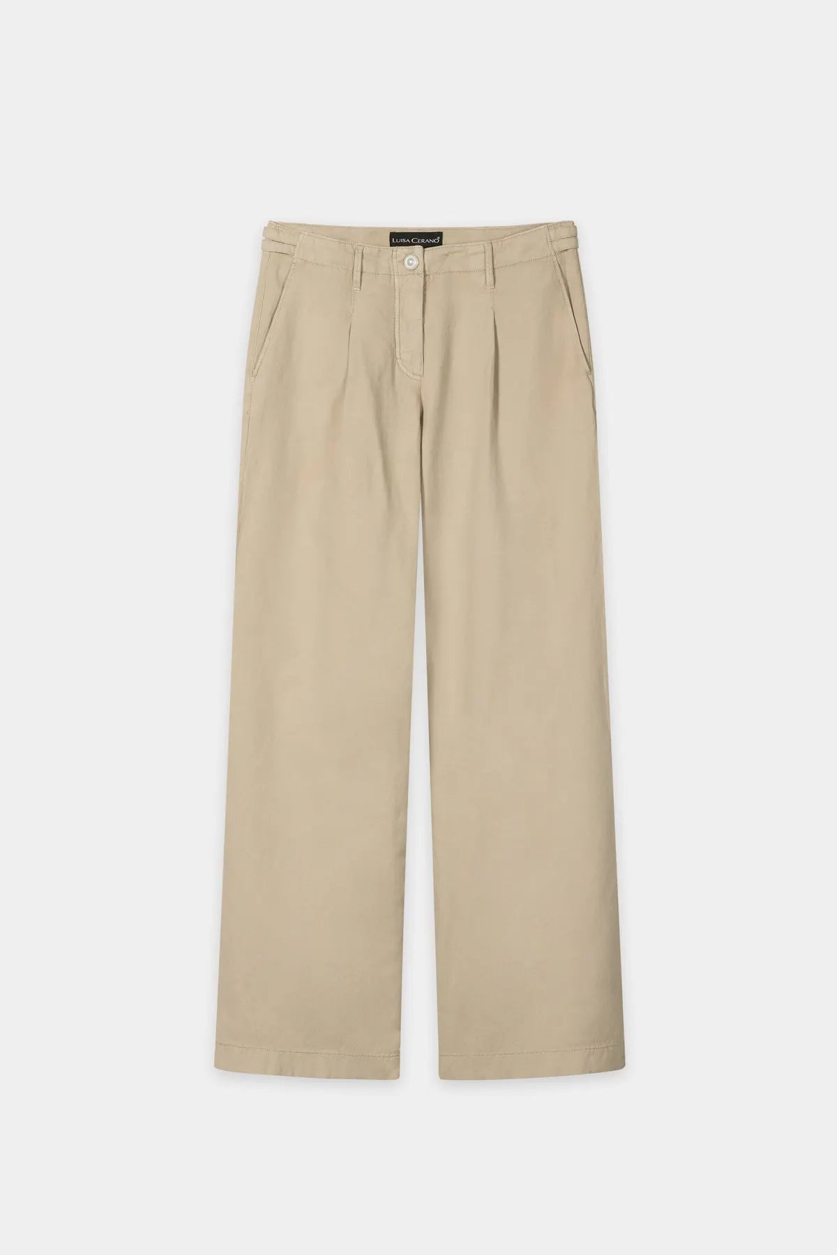 LUISA CERANO 638885/3716-0 Jeans-Optik Wideleg-Chino aus Leinen-Mix Sand