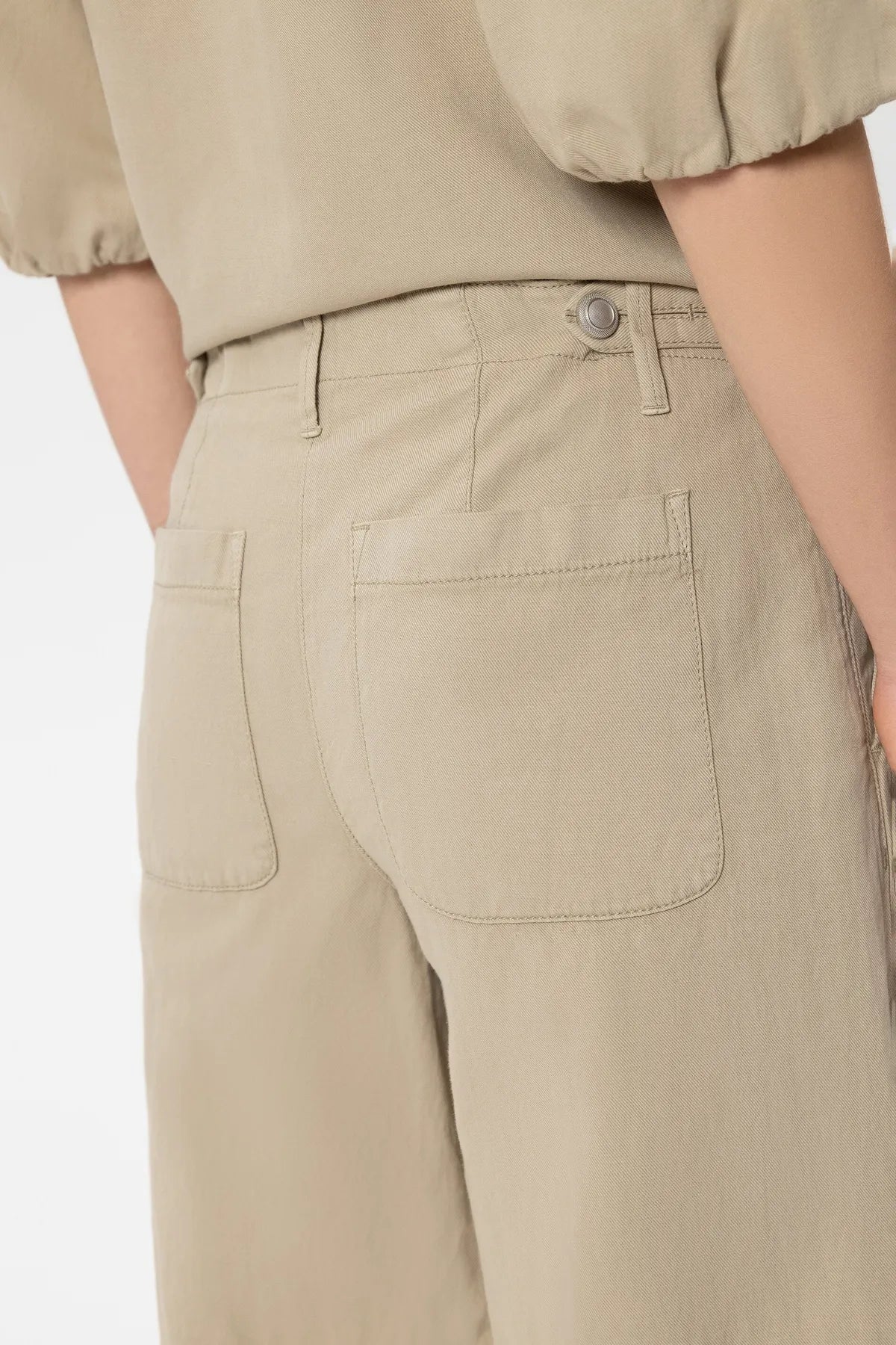 LUISA CERANO 638885/3716-0 Jeans-Optik Wideleg-Chino aus Leinen-Mix Sand