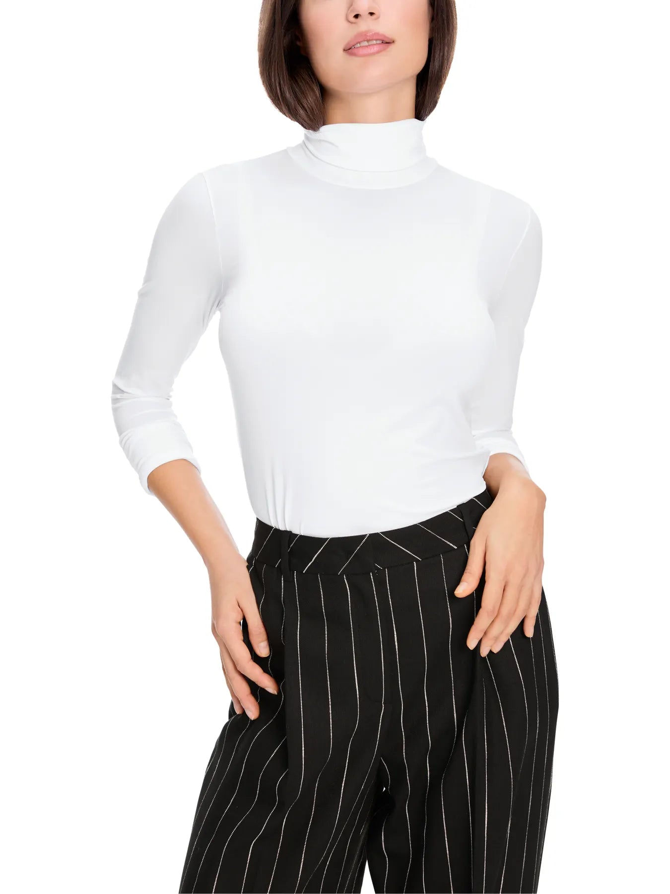 MARC CAIN +E 48.54 J03 Damen Rollkragenpullover weiß