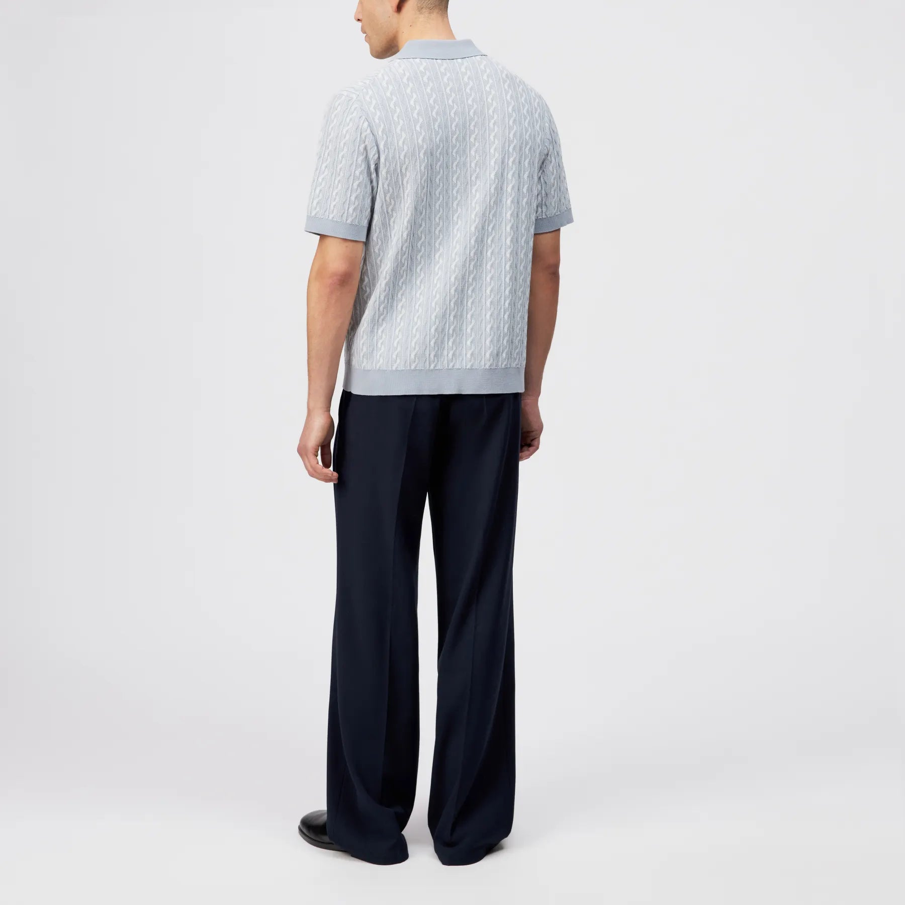 DRYKORN 425175 TAMIAN 10 Strickpolo in Baumwoll-Jacquard blau 3905