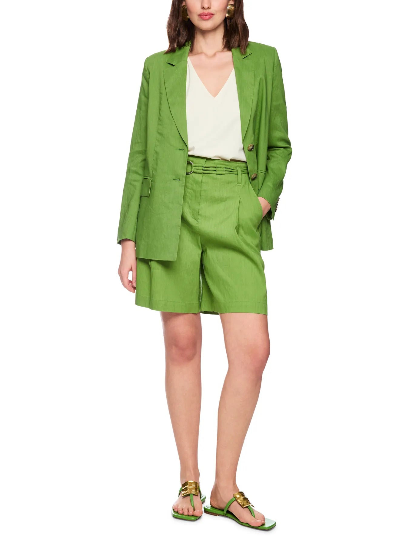 MARC CAIN AC 34.35 W70 Langer Blazer mit Schulterpolstern garden green