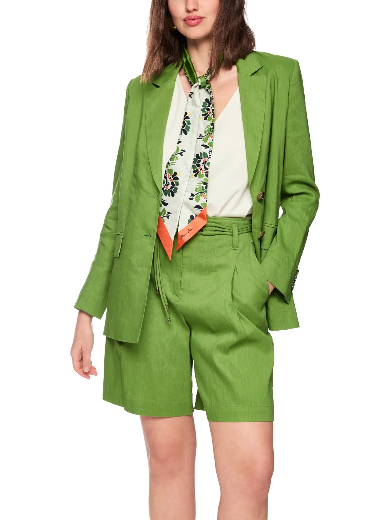 MARC CAIN AC 34.35 W70 Langer Blazer mit Schulterpolstern garden green